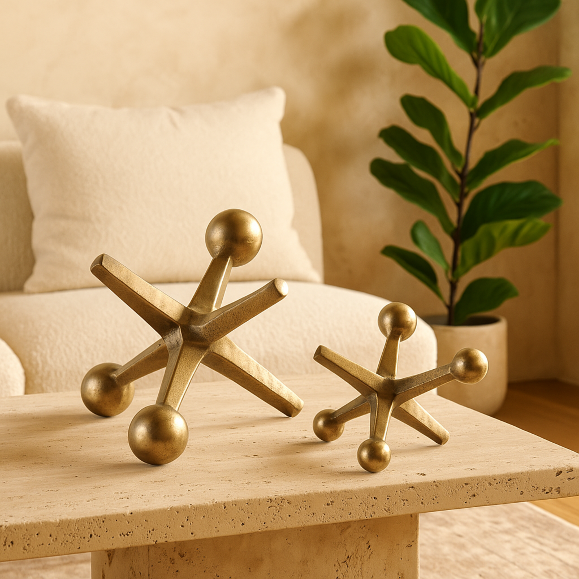 Set of 2 Jack Aluminum Metal Decorative Sculpture