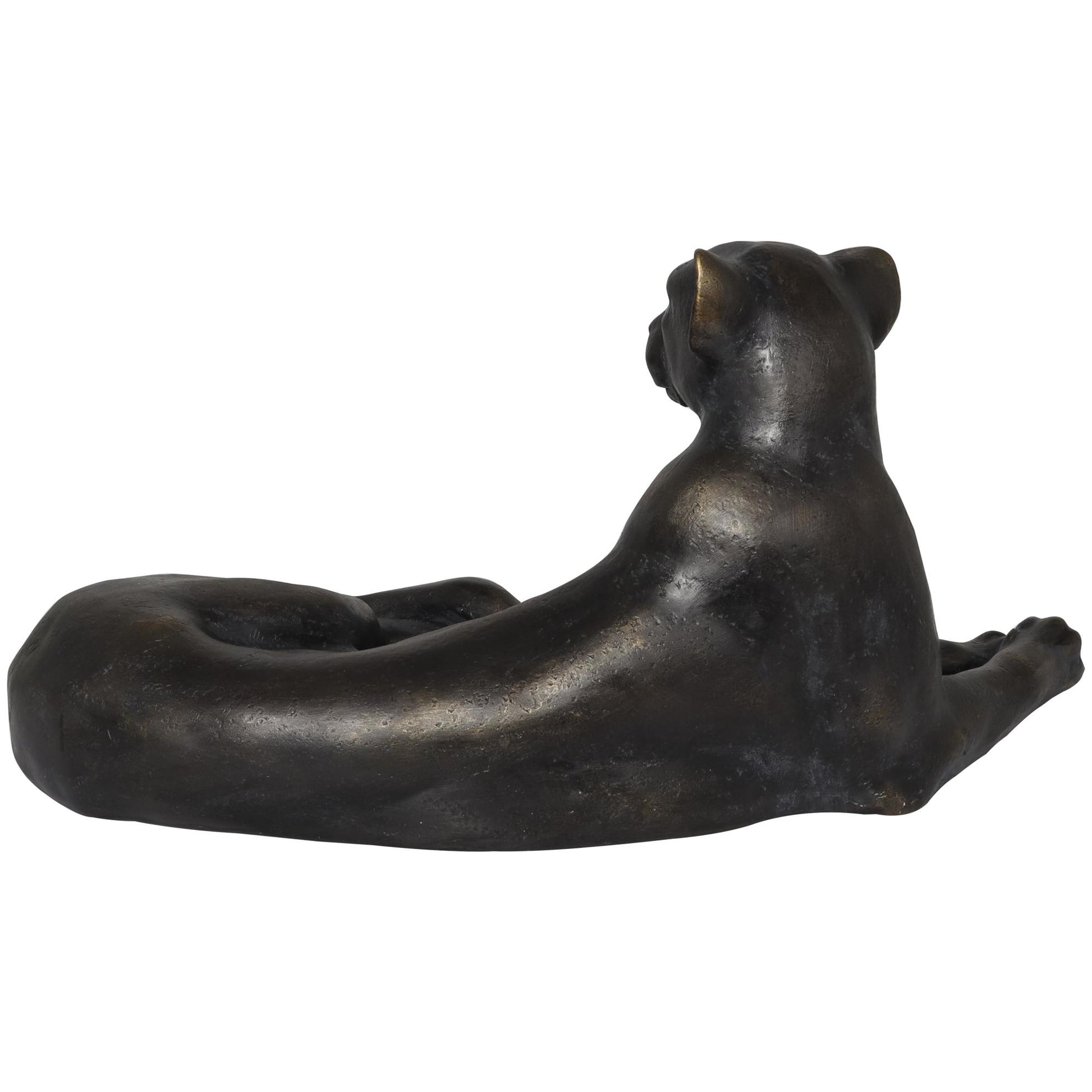 Leopard Black Polyresin Laying Decorative Sculpture