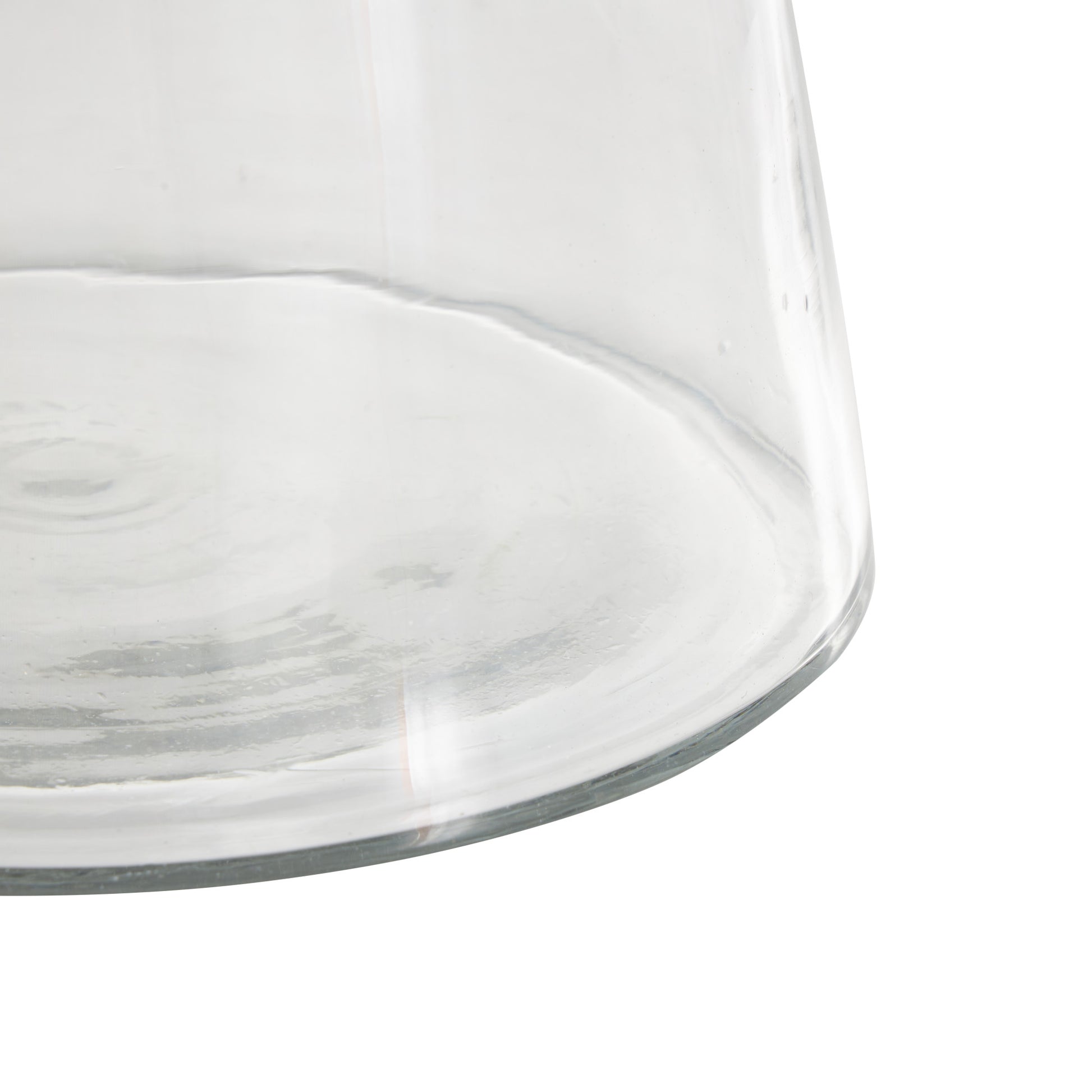 Clear Glass Cone Shaped Decorative Vase