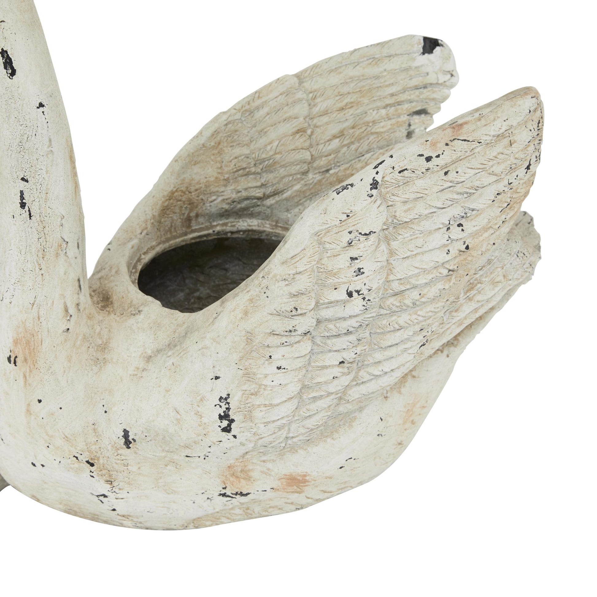 Swan White Magnesium Oxide Indoor Outdoor Planter