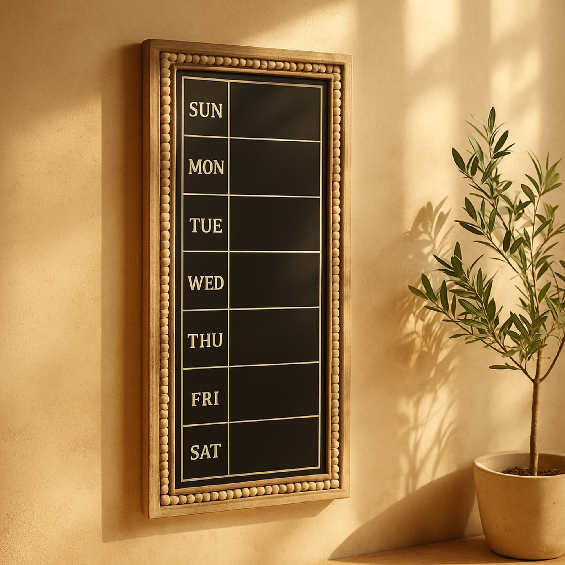 Sign Brown Wood Beaded Chalkboard Home Wall Decor