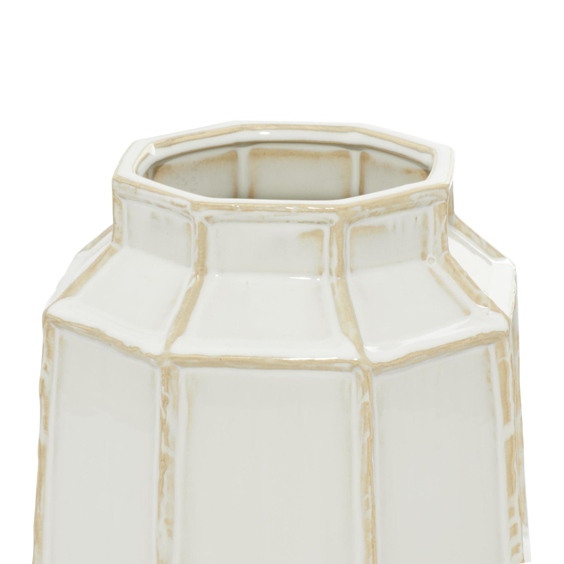 White Ceramic Handmade Decorative Vase