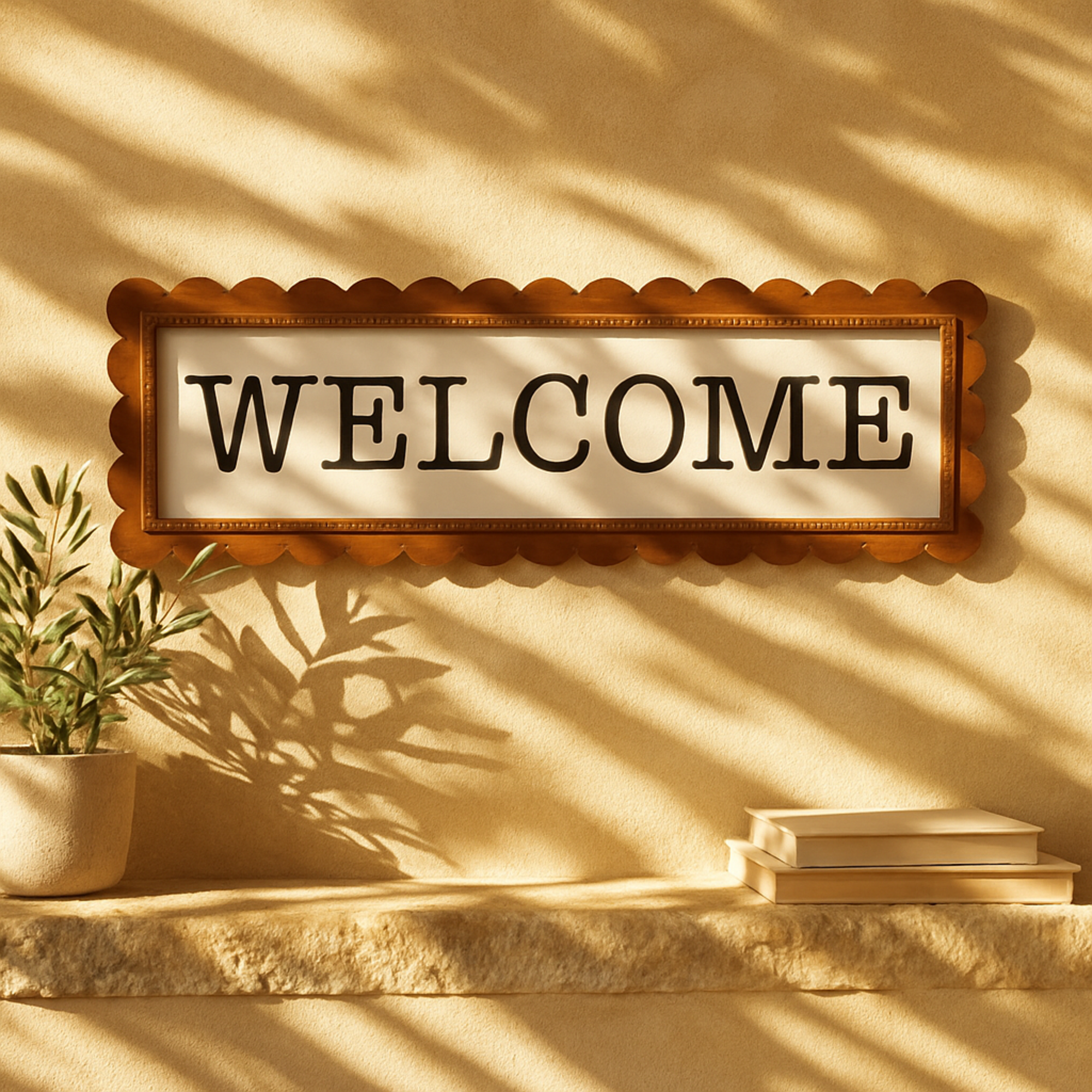 Sign Brown Wood Handmade Welcome Home Decorative Sign with Black Lettering