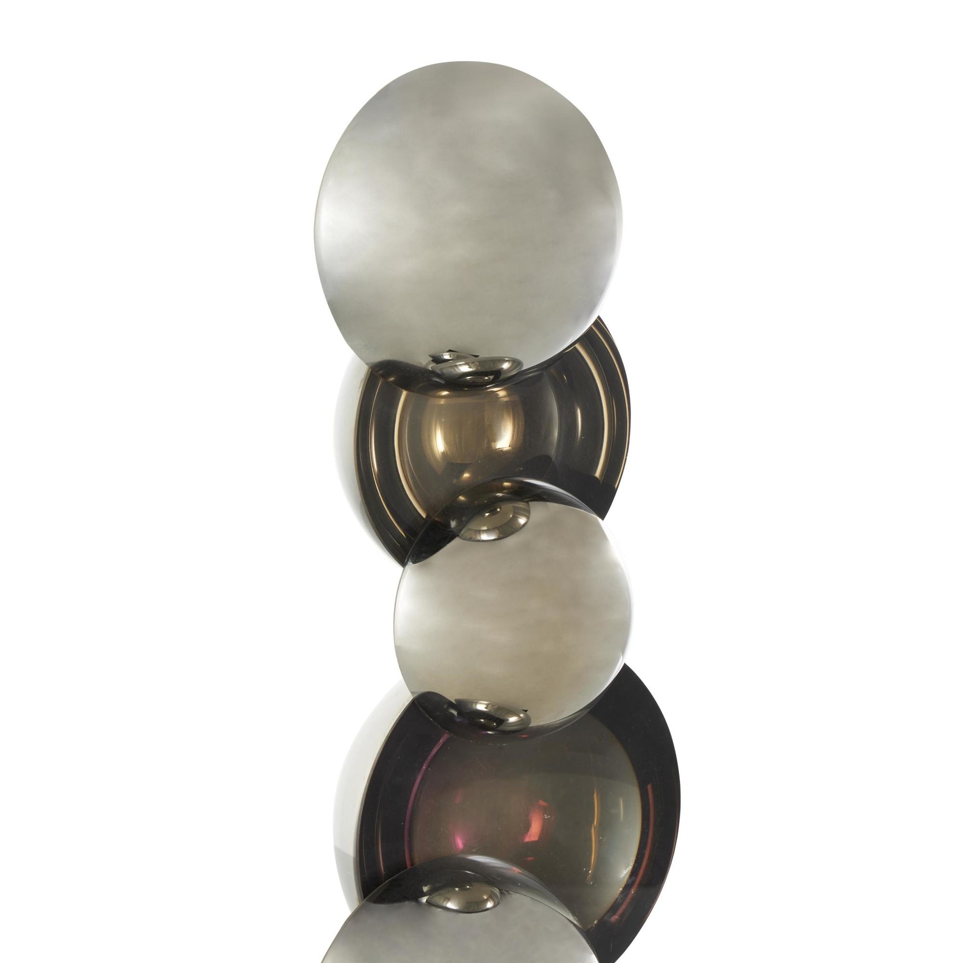 Abstract Glass Stacked Orb Decorative Sculpture with Black Base