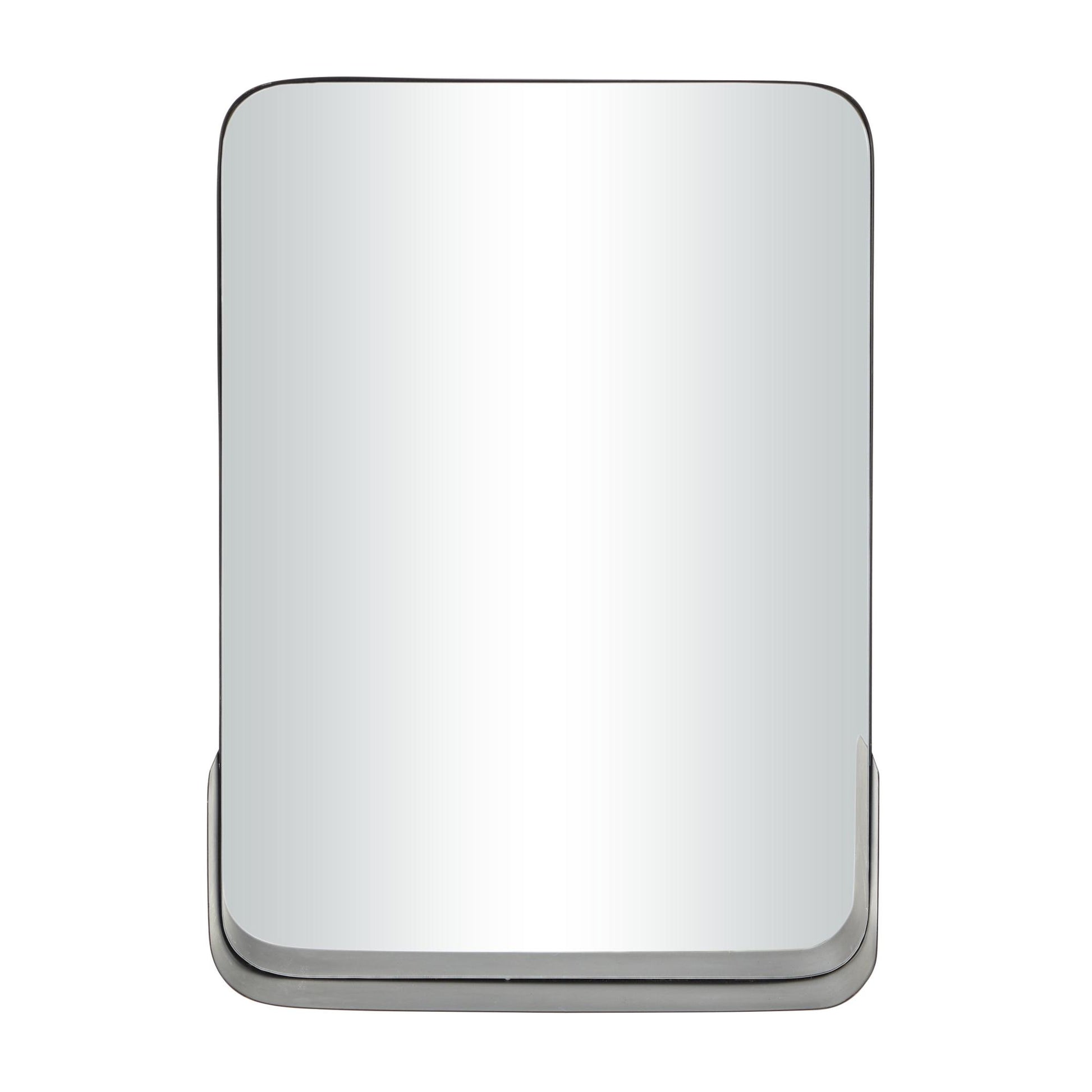 CosmoLiving by Cosmopolitan Metal Small Curved Rectangular 1 Shelf Room Wall Mirror