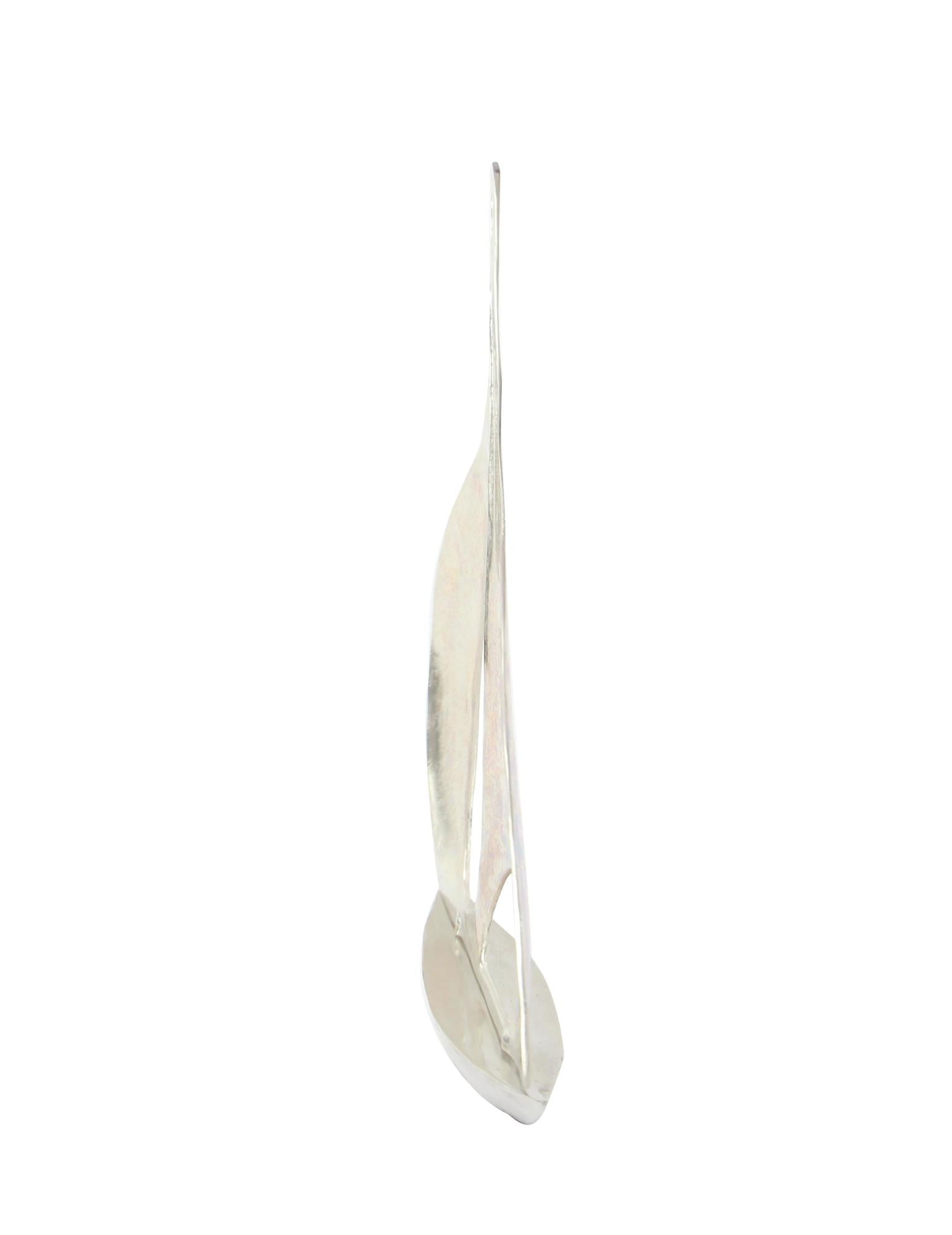 Sail Boat Silver Aluminum Metal Decorative Sculpture
