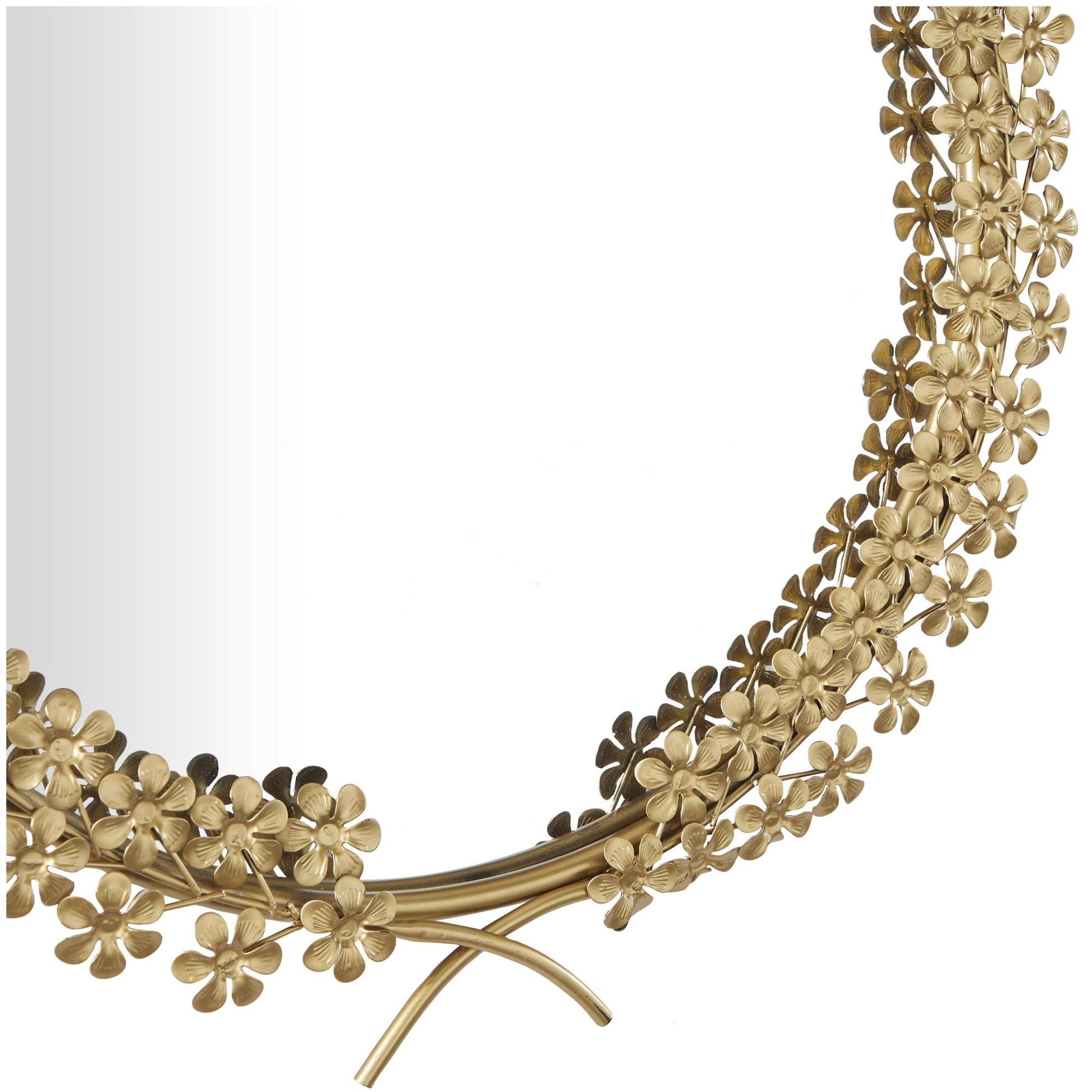 CosmoLiving by Cosmopolitan Floral Gold Metal 3D Room Wall Mirror