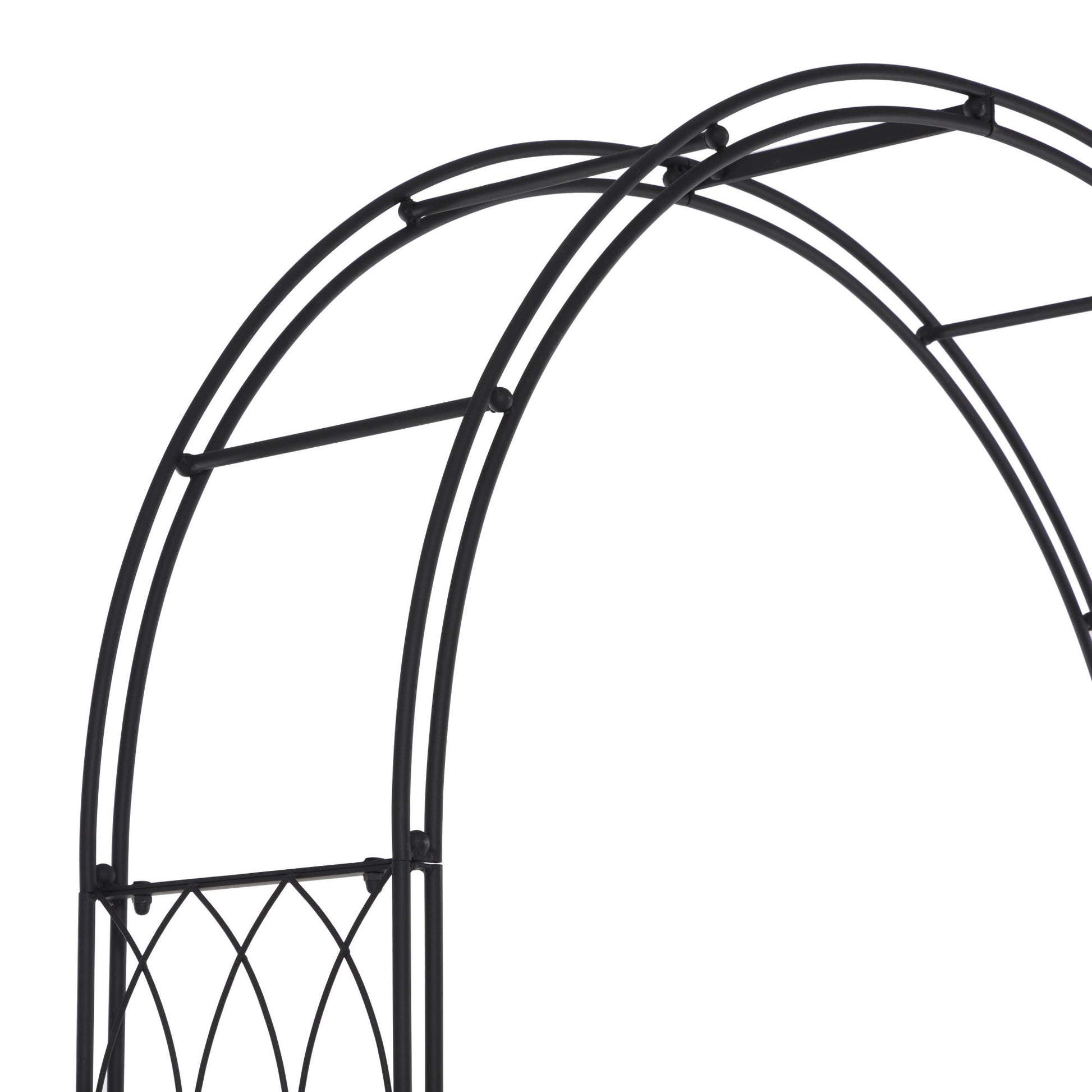 Metal Indoor Outdoor Arched Gate Indoor Outdoor Garden Arbor with Lattice Work Sides