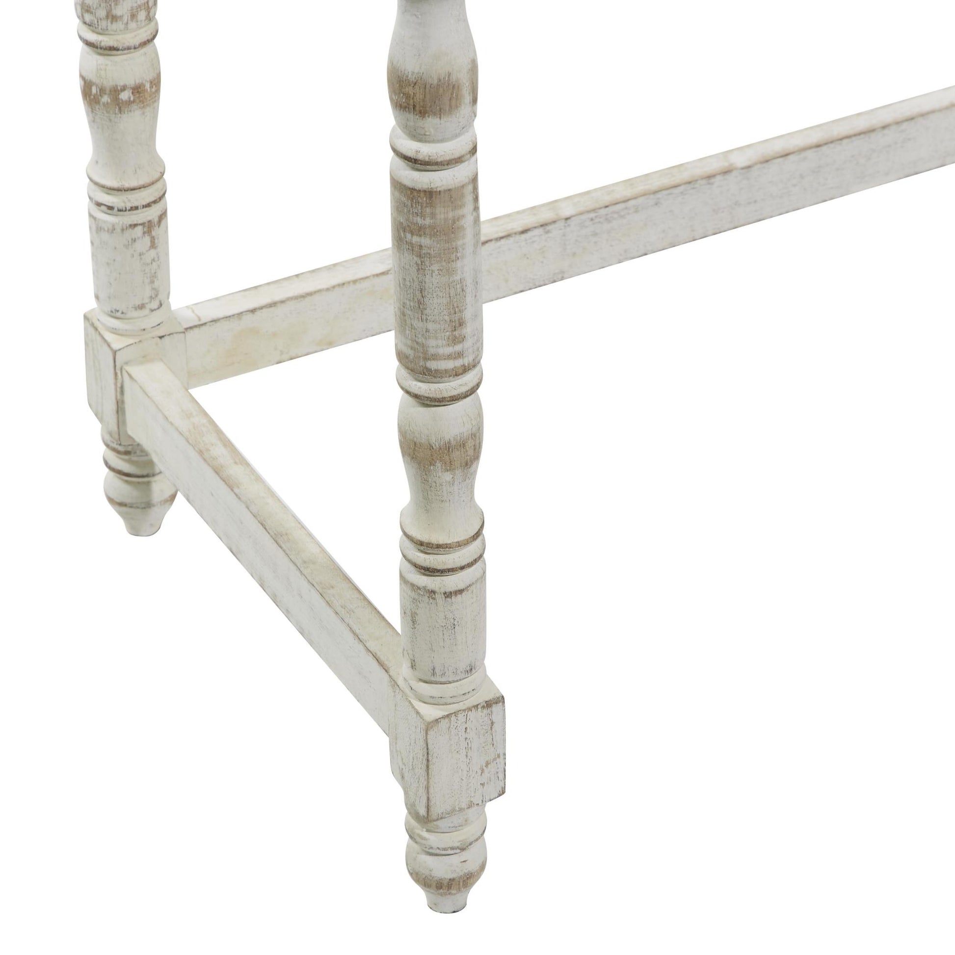 Set of 2 Floral Mango Wood Handmade Intricately Carved Side End Accent Table with Carved Tabletops