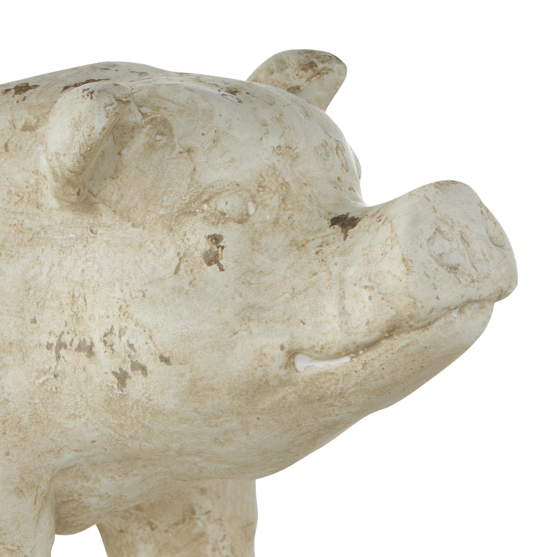 Pig Light Brown Magnesium Oxide Indoor Outdoor Planter with Distressed Details
