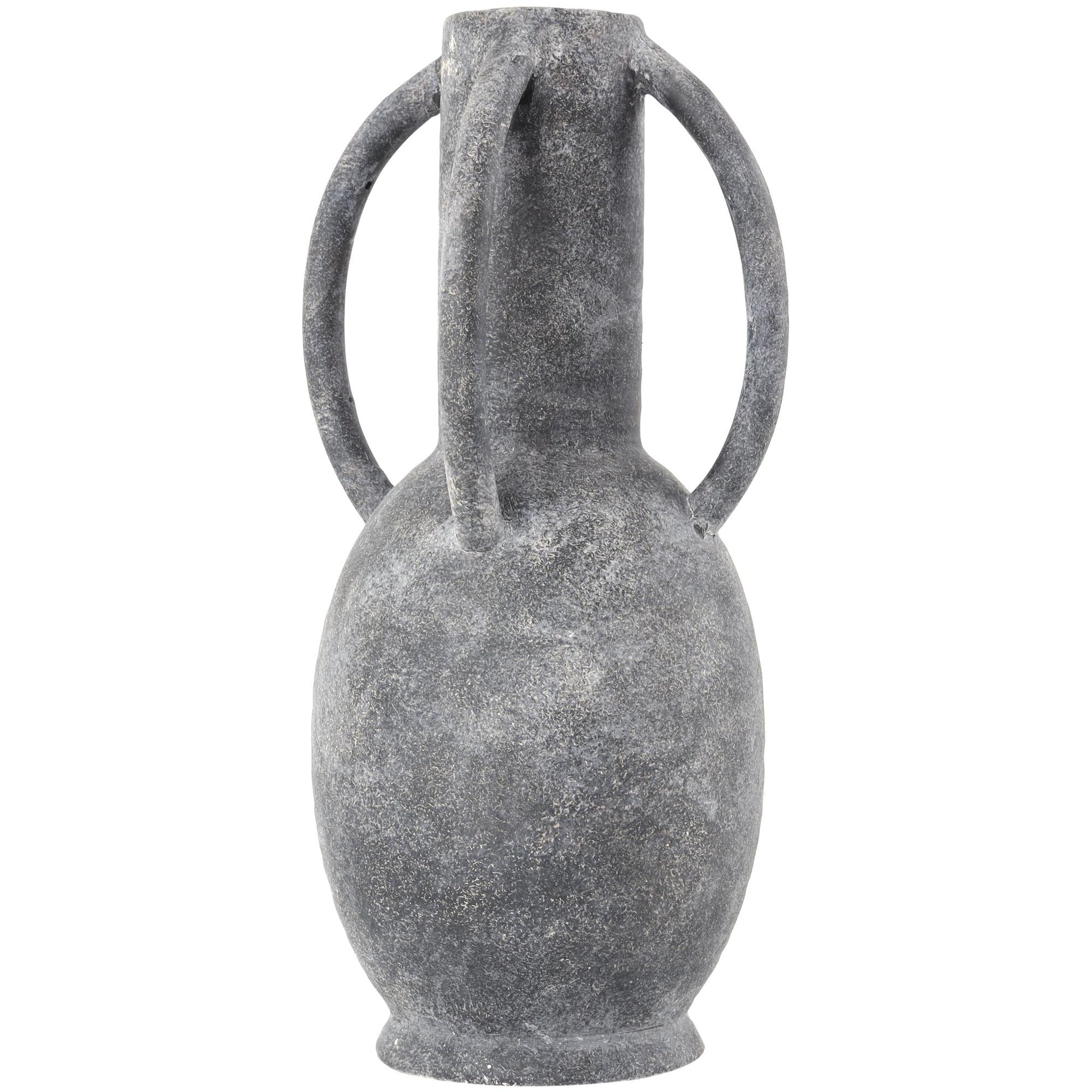 Ceramic Textured Decorative Vase with 4 Handles