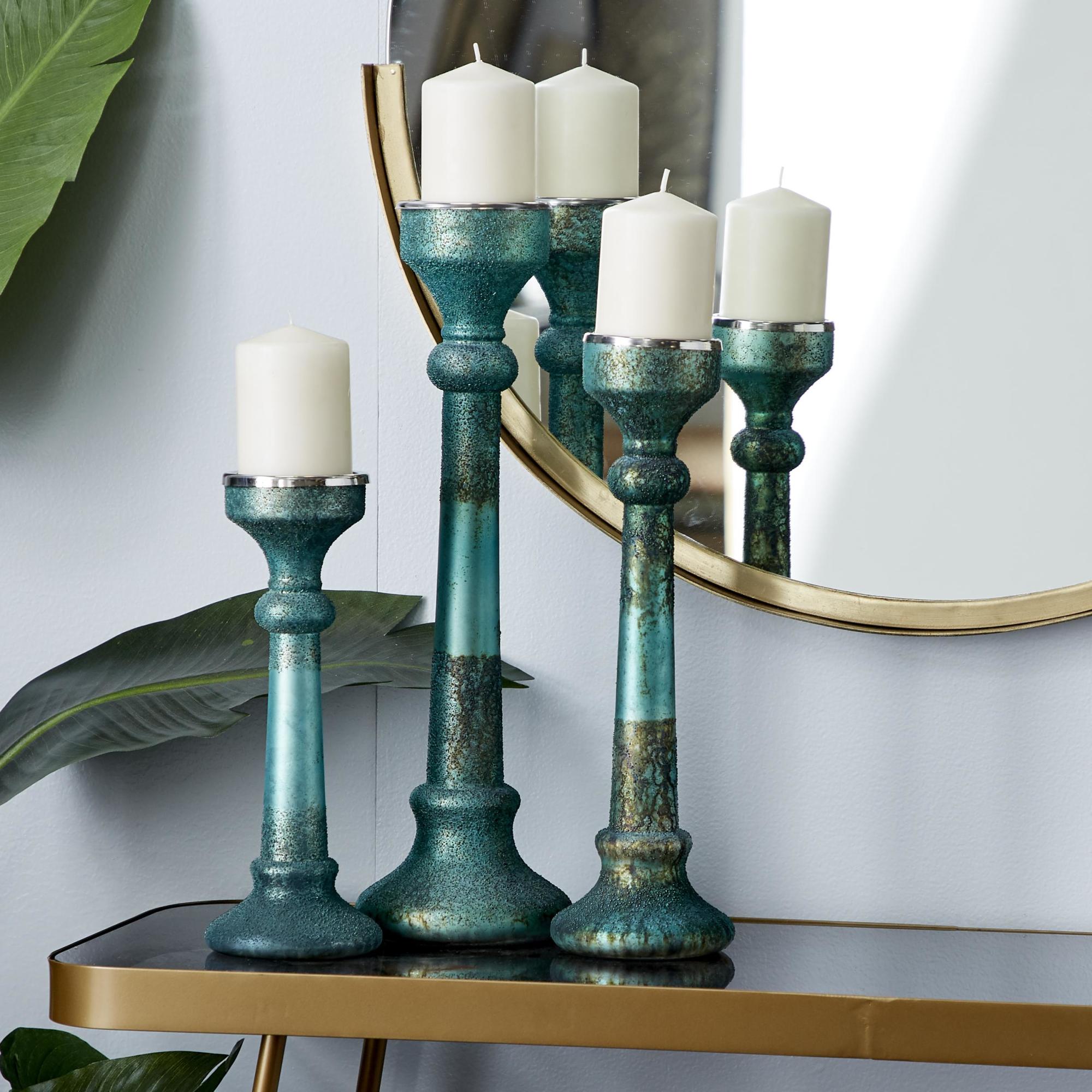 Set of 3 Glass Decorative Candle Holder