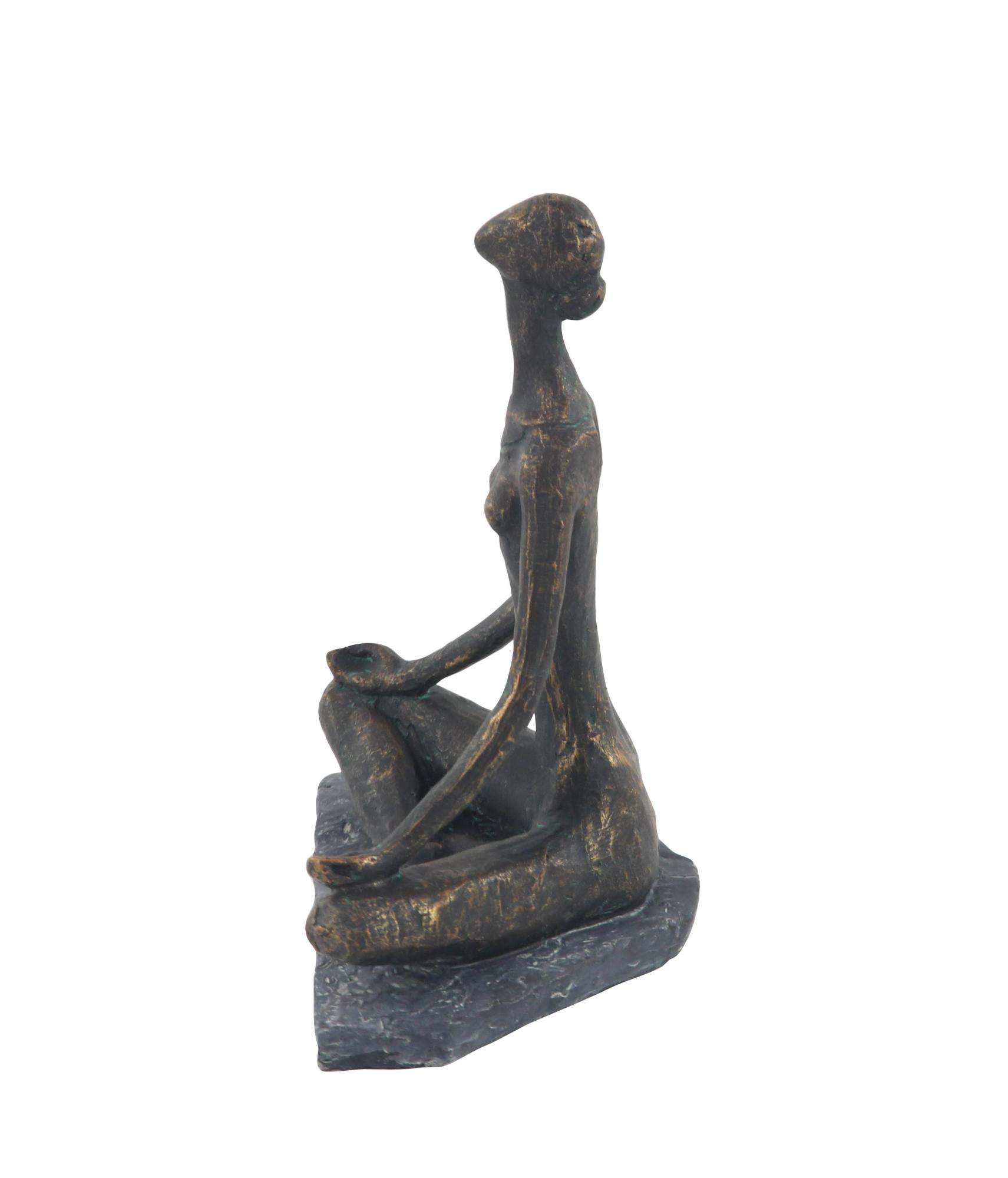 Yoga Black Polystone Decorative Sculpture