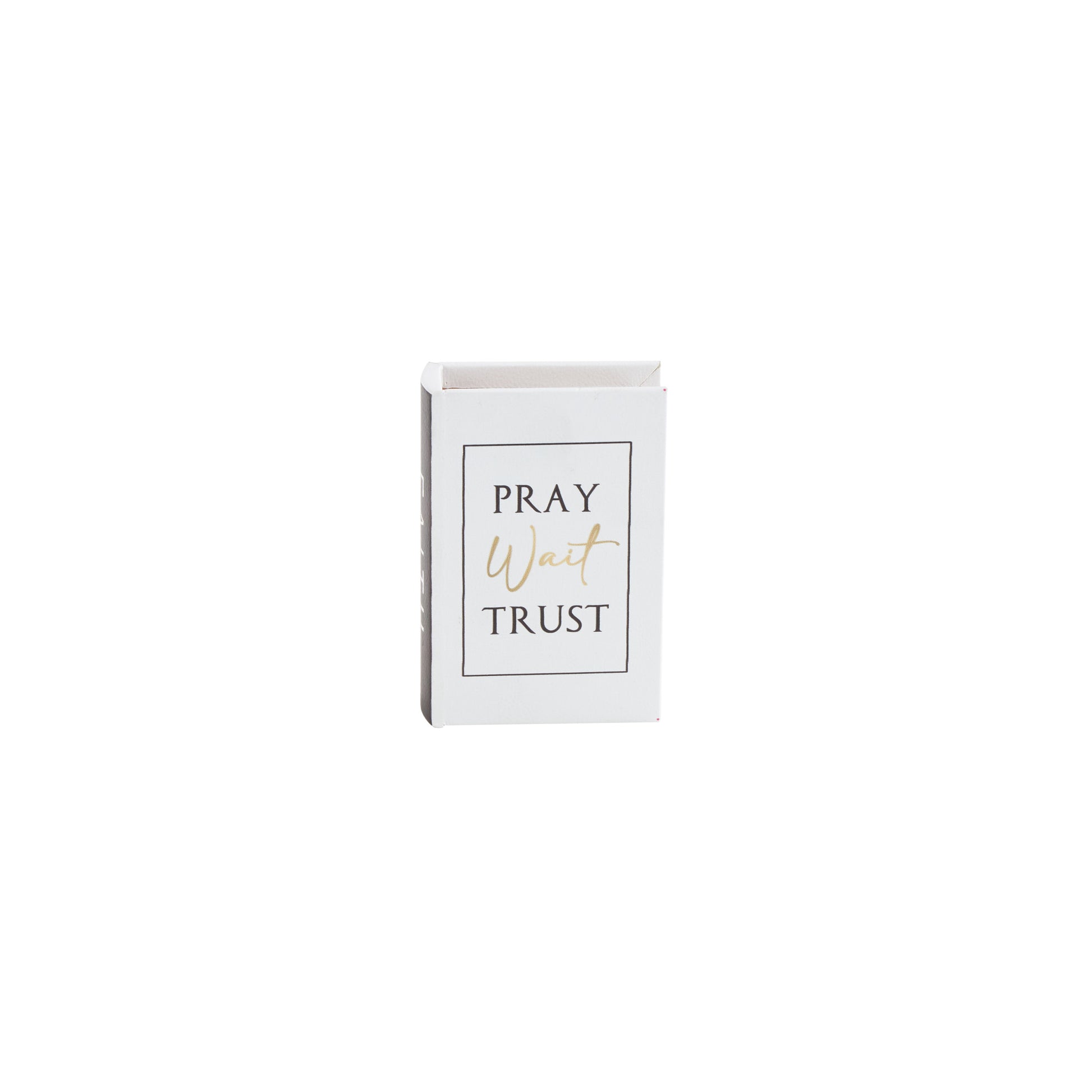 Set of 3 Text White Faux Leather Love, Hope, Faith Faux Book Storage Decorative Box