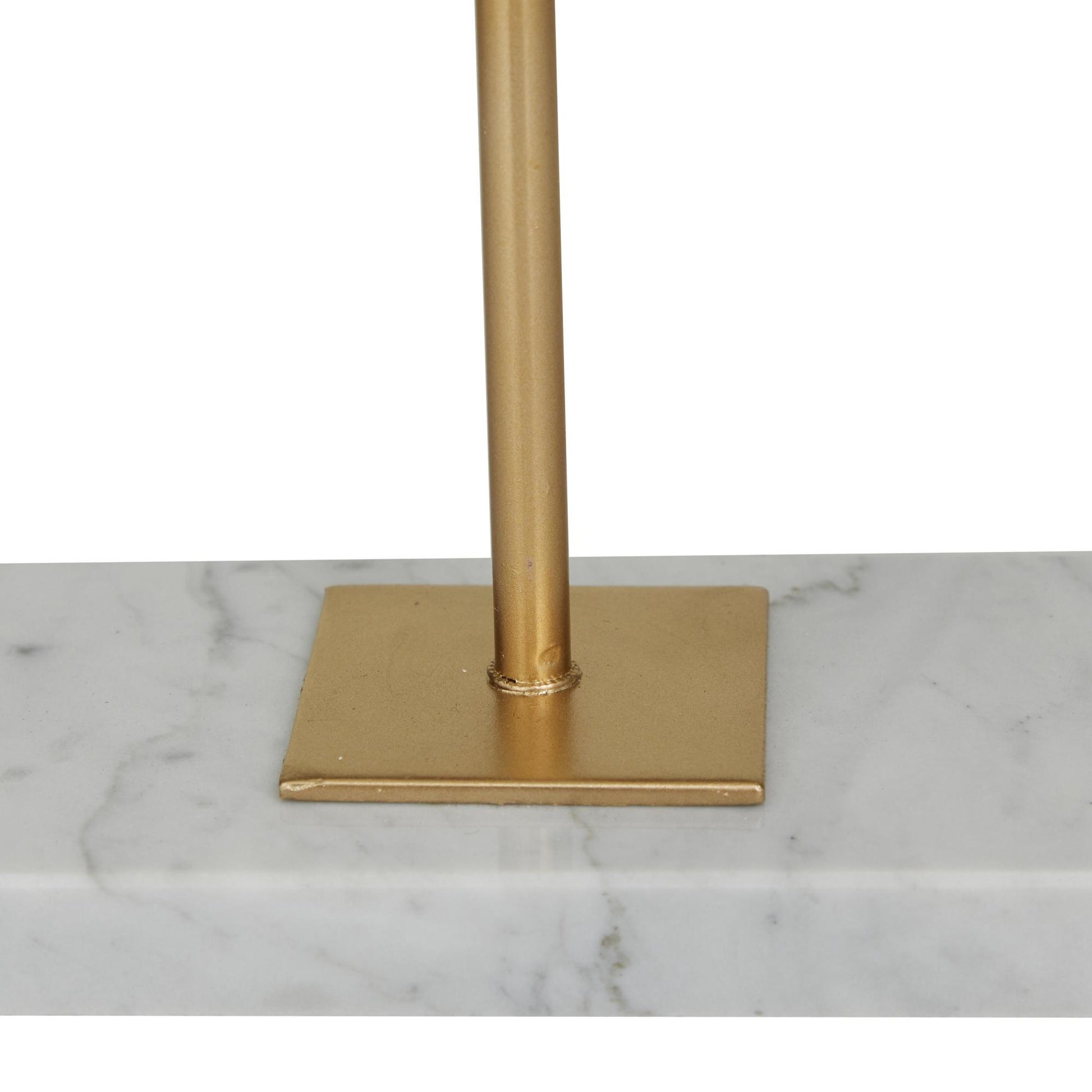 Abstract White Polystone Cut-Out Decorative Sculpture with Marble Stand