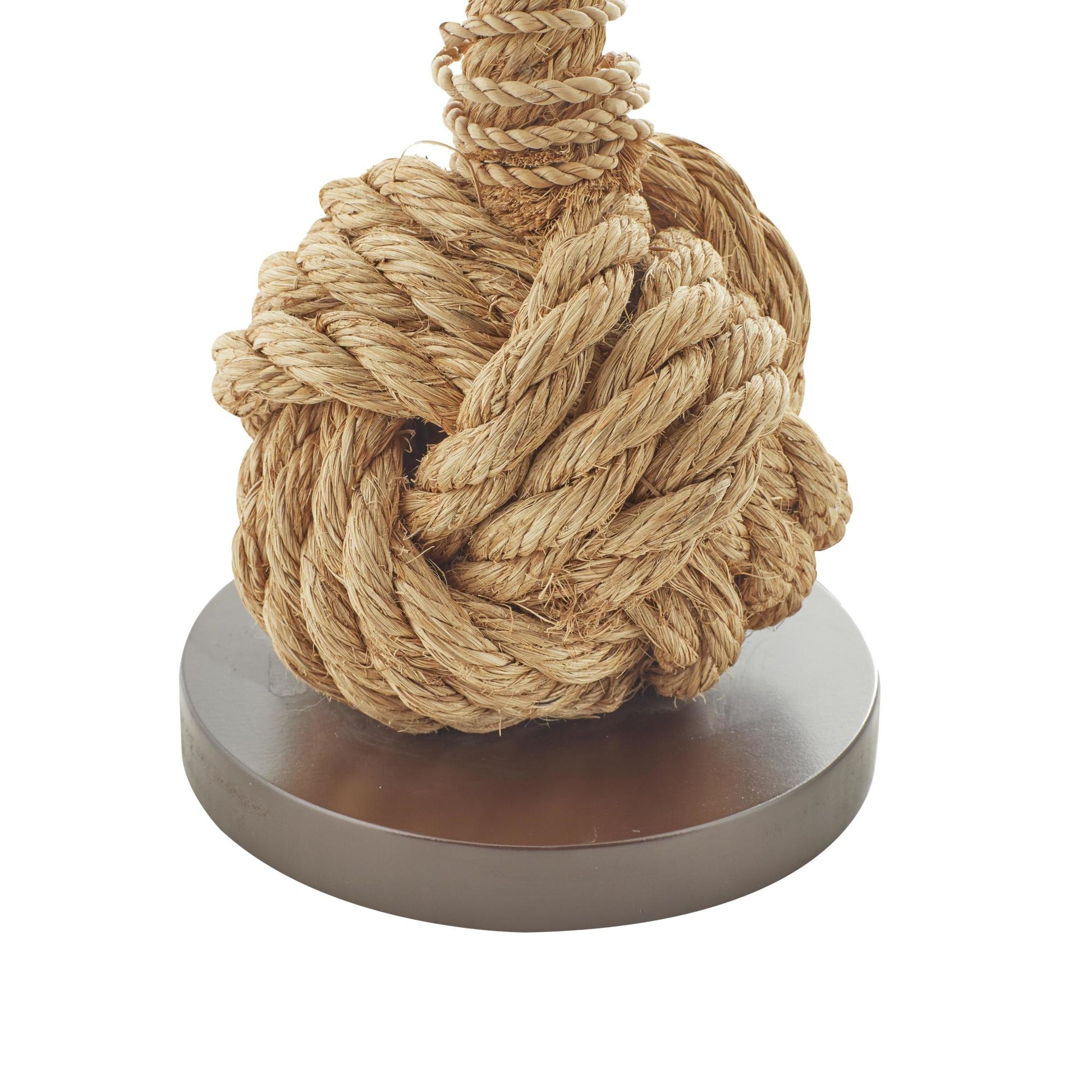 Knot Brown Jute Rope Twisted Rope Room Table Lamp with Linen Shade