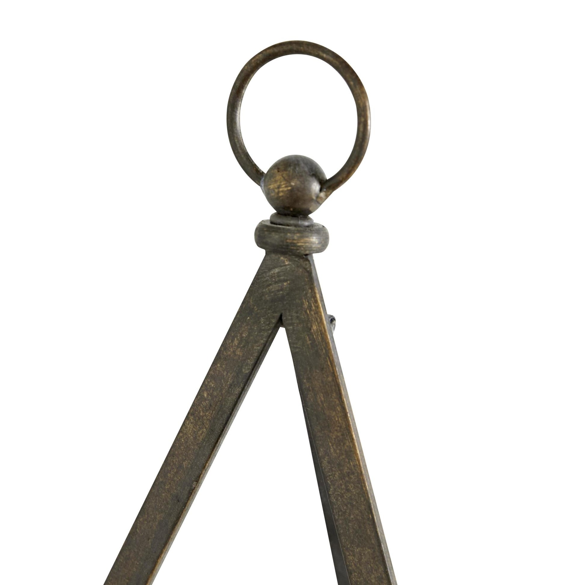 Set of 2 Bronze Metal Tabletop Triangle Display Easel with Foldable Stand