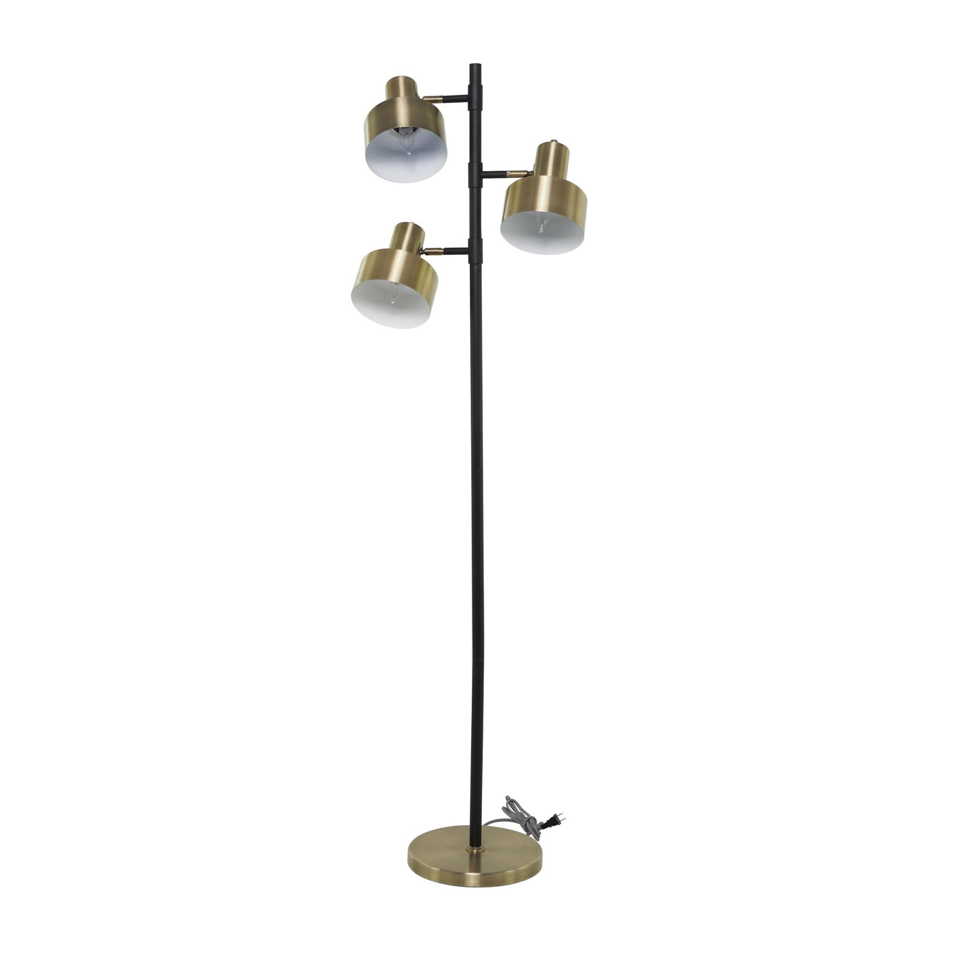 Gold Metal Room Floor Lamp with Rotating Shades