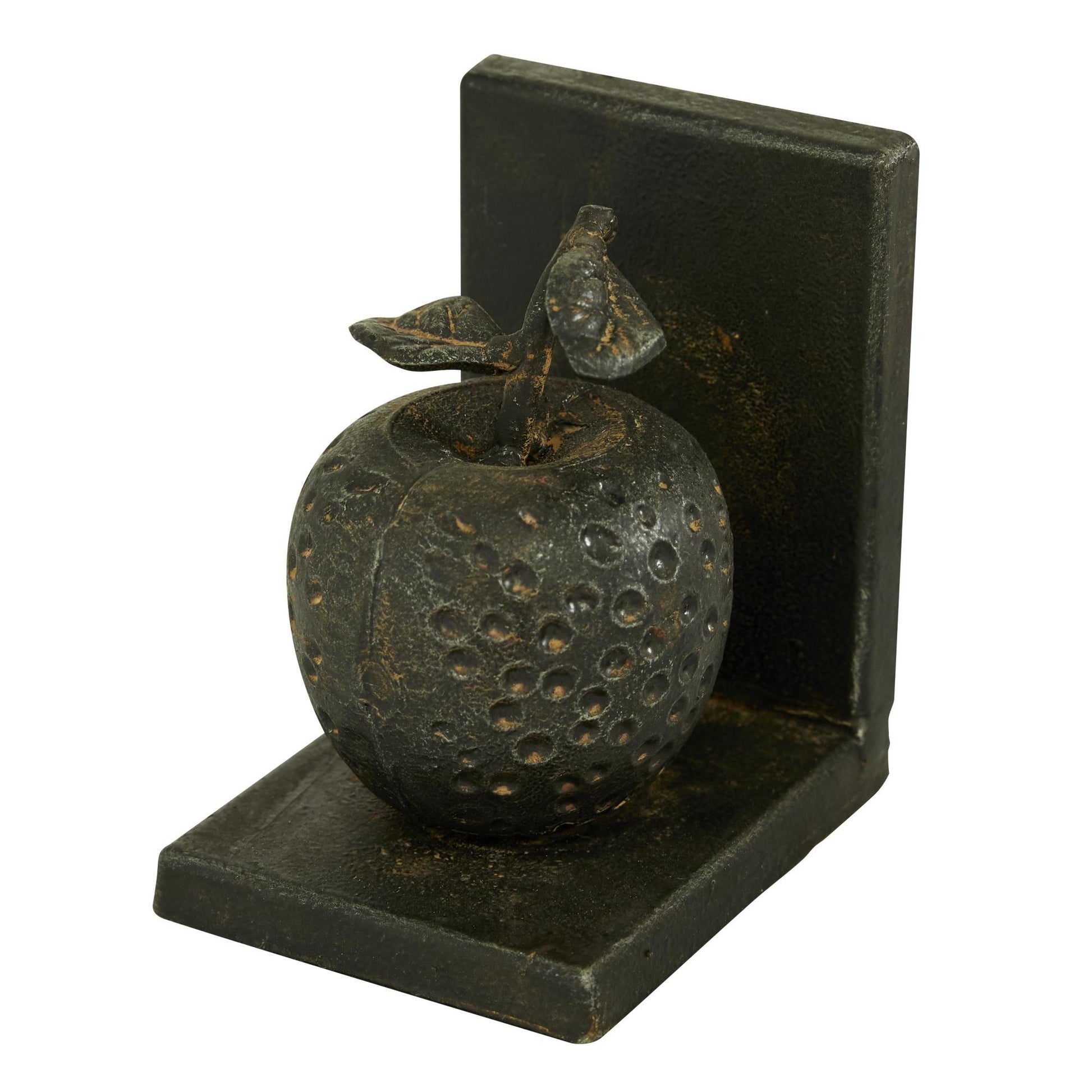 Set of 2 Fruit Gray Metal Apple and Pear Decorative Bookends