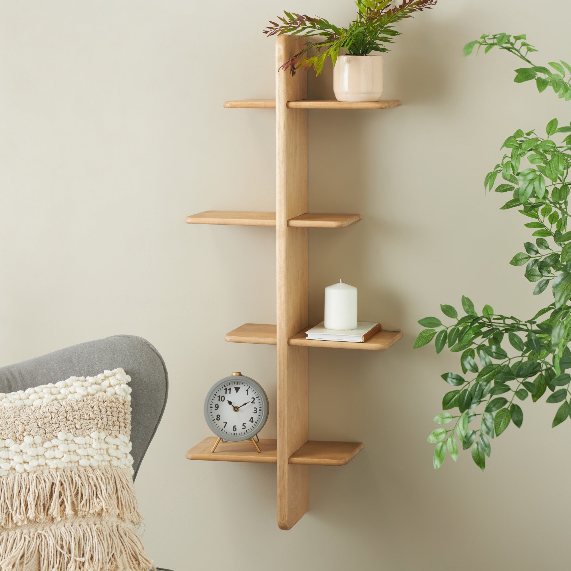 Wood Handmade 8 Shelf Room Wall Shelf
