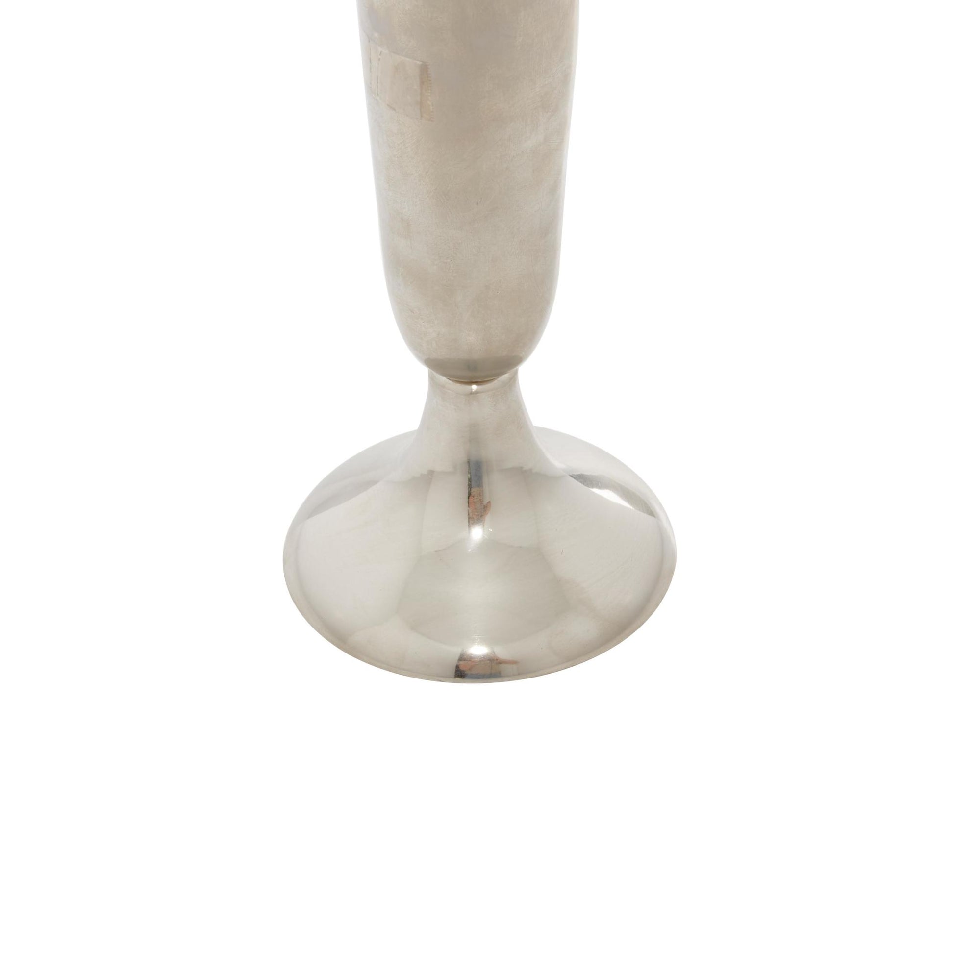 Silver Aluminum Metal Fluted Decorative Vase