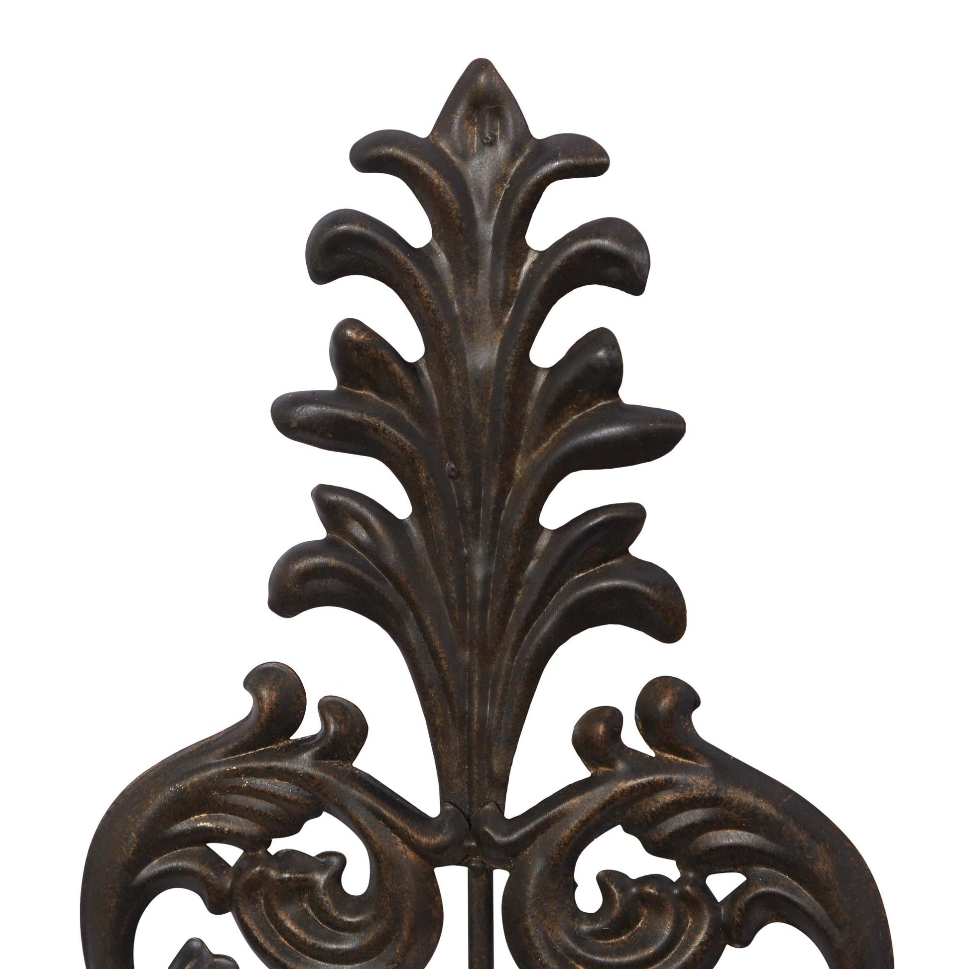 Scroll Bronze Metal Weathered Indoor Outdoor Wall Sconce