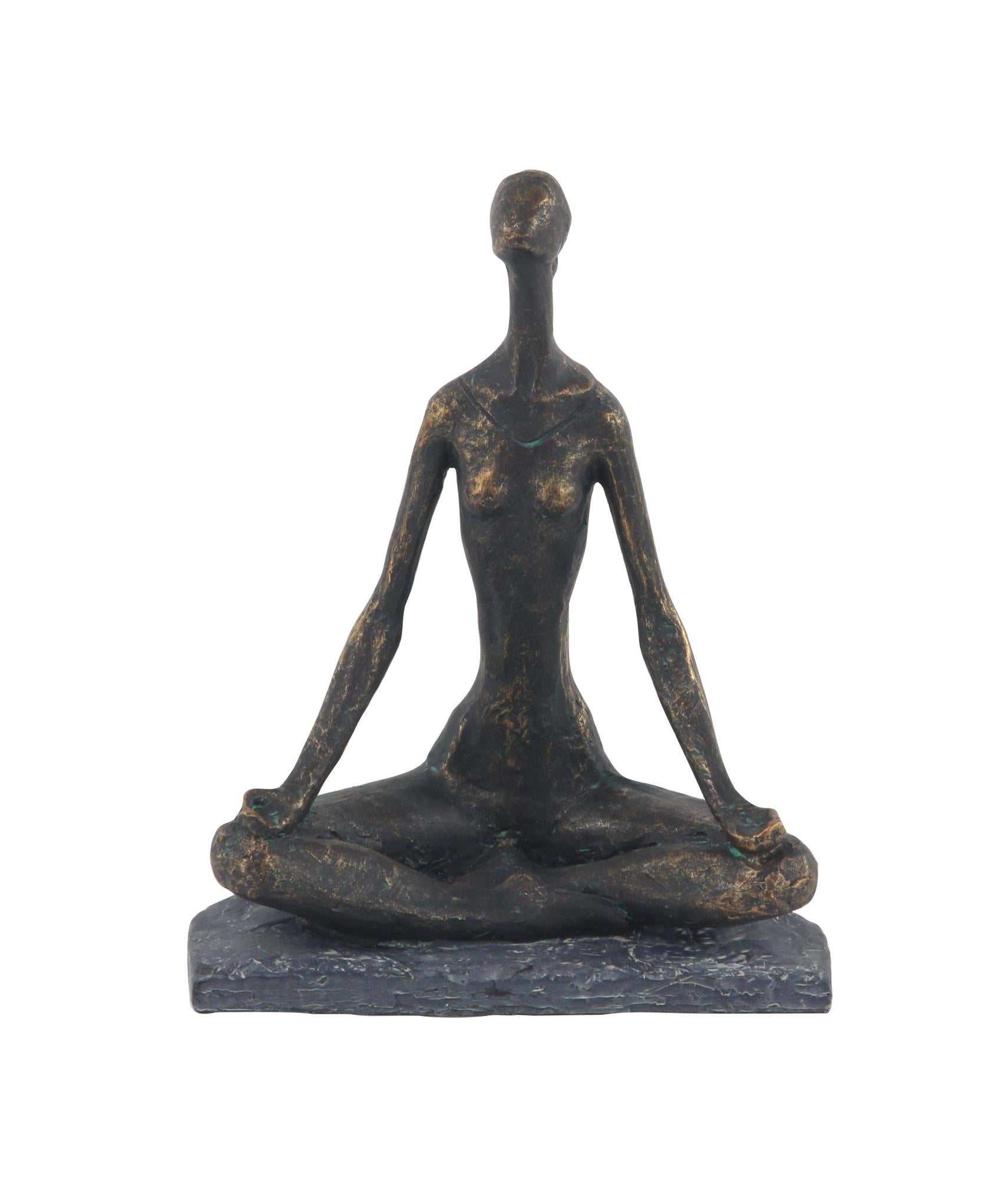 Yoga Black Polystone Decorative Sculpture