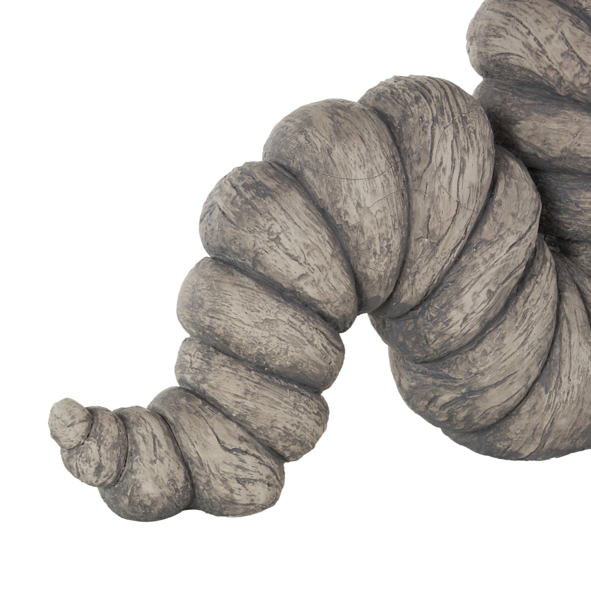 Worm Gray Polyresin Textured Decorative Sculpture