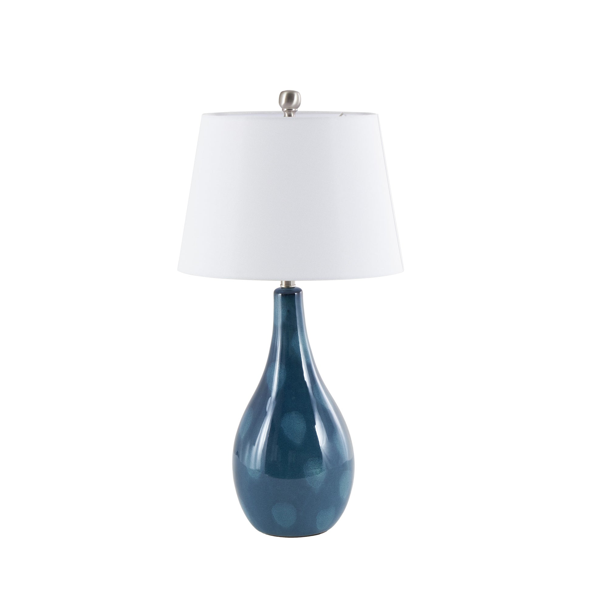 Set of 2 Abstract Teal Ceramic Textured Room Table Lamp with Drum Shade
