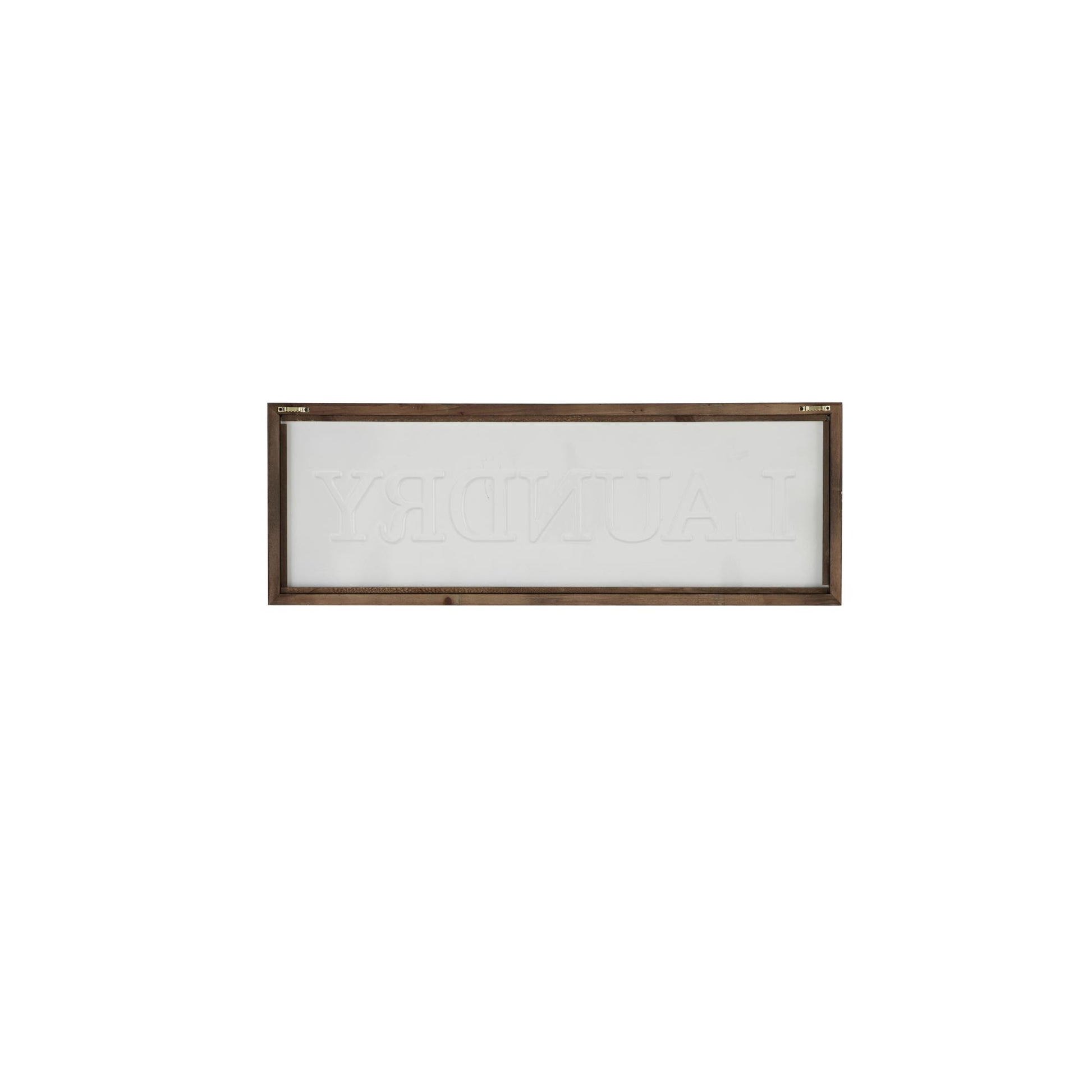 Sign White Metal Laundry Home Wall Decor with Wood Frame