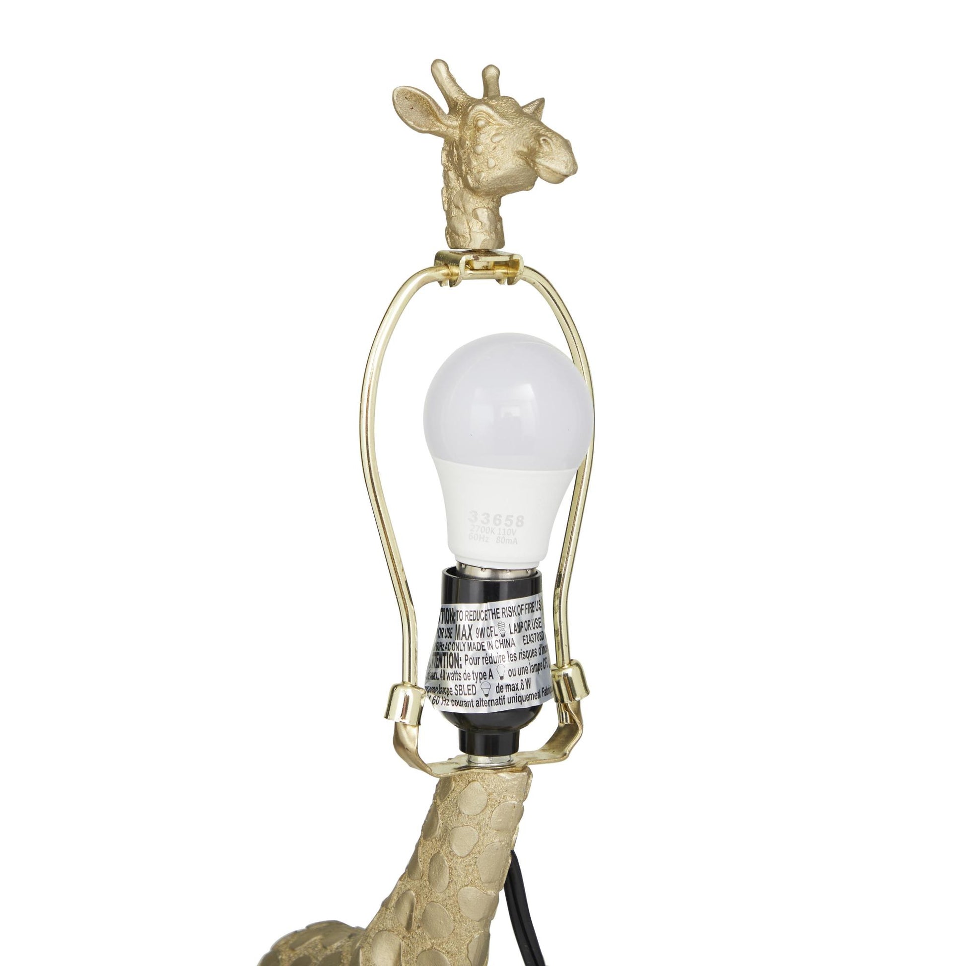Giraffe Gold Polyresin Room Table Lamp