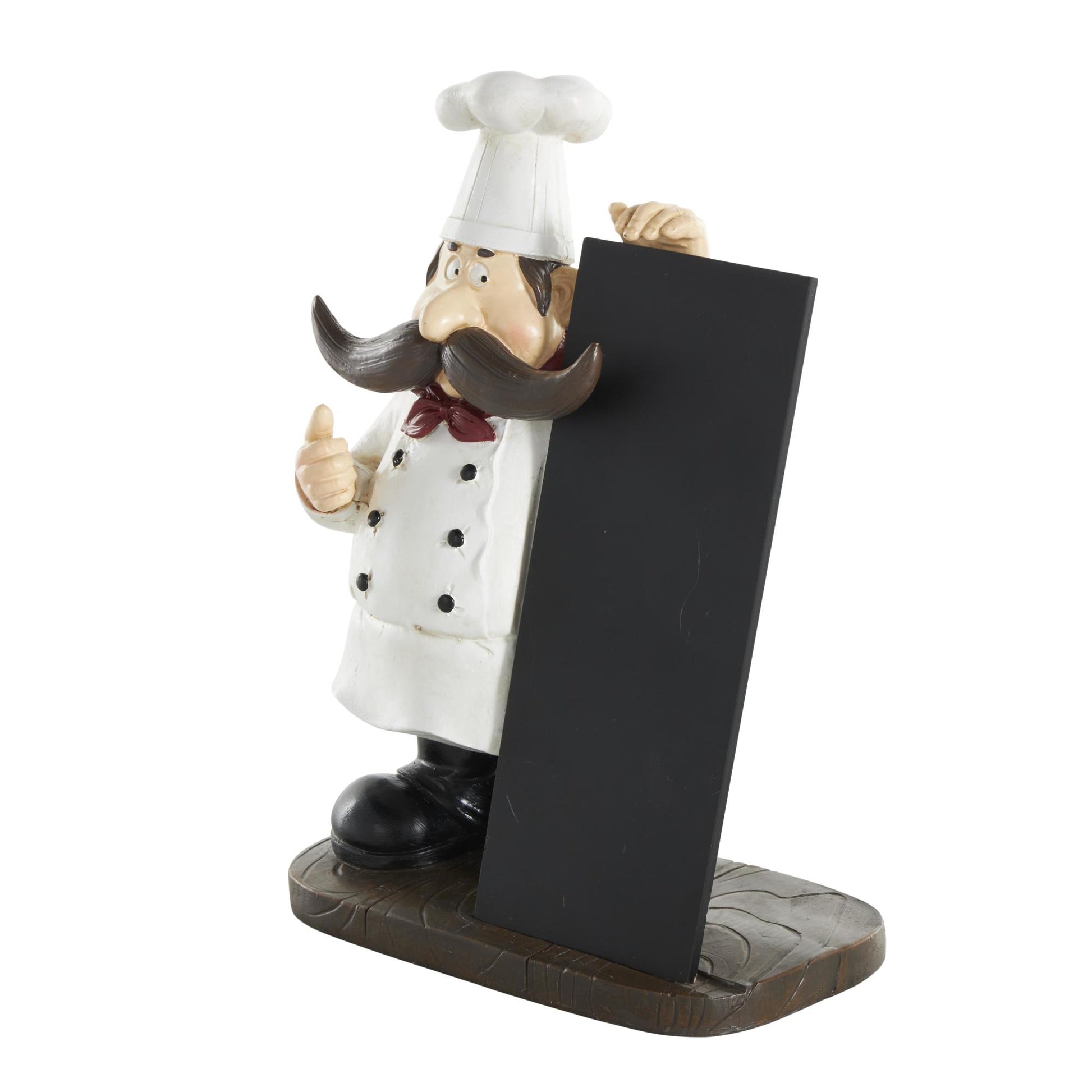 Chef Black Polystone Decorative Sculpture with Chalkboard