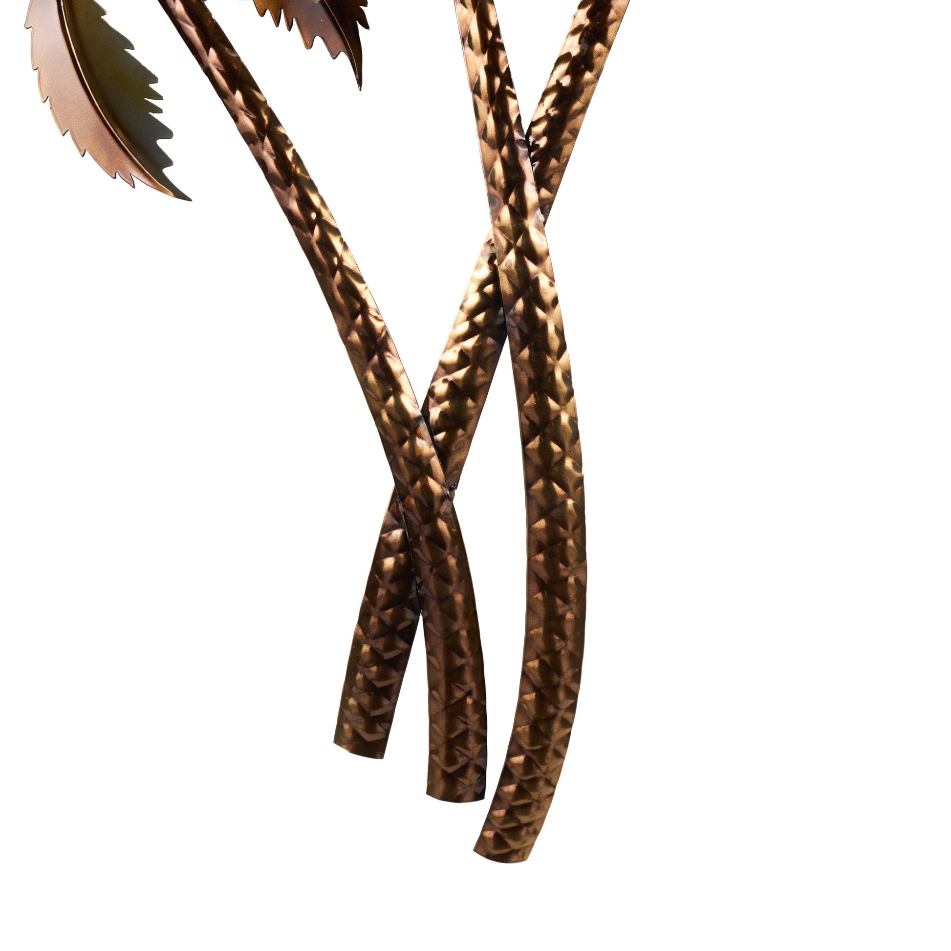 Tree Copper Stainless Steel Metal Slanted Home Wall Decor with Bronze and Yellow Accents