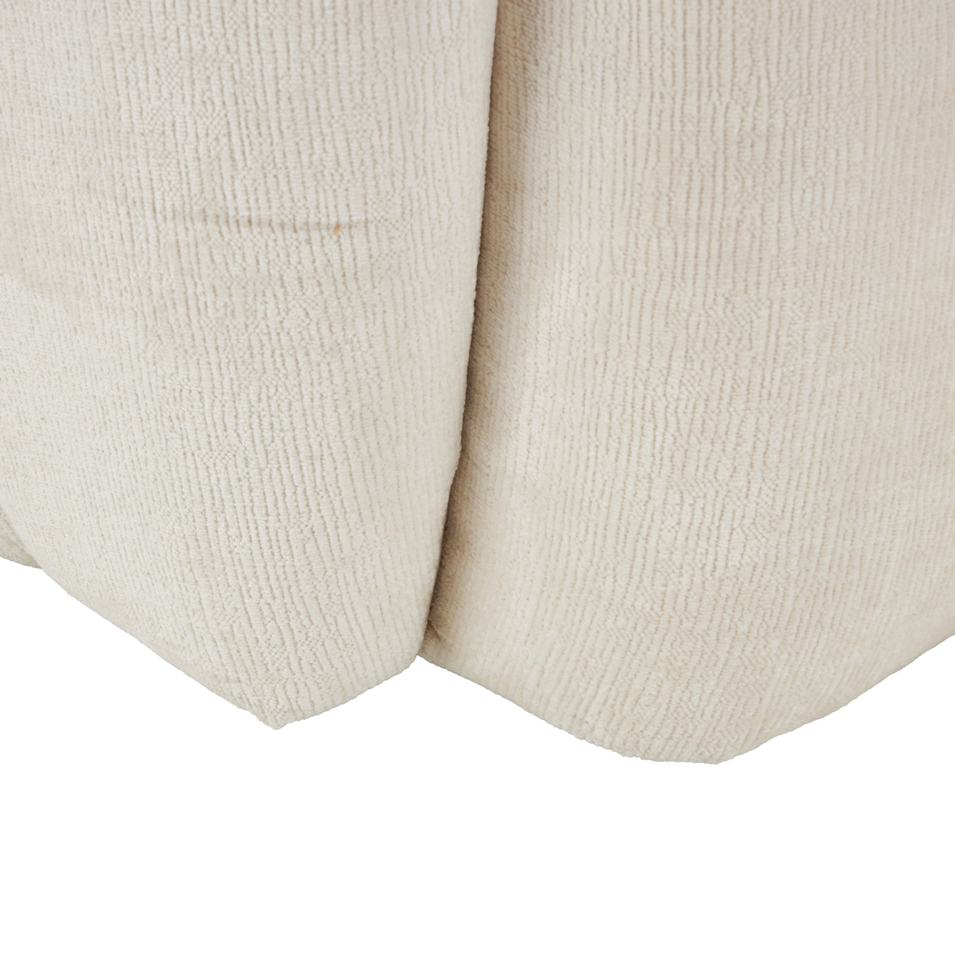Cream Polyester Arched Swivel Living Room Accent Chair