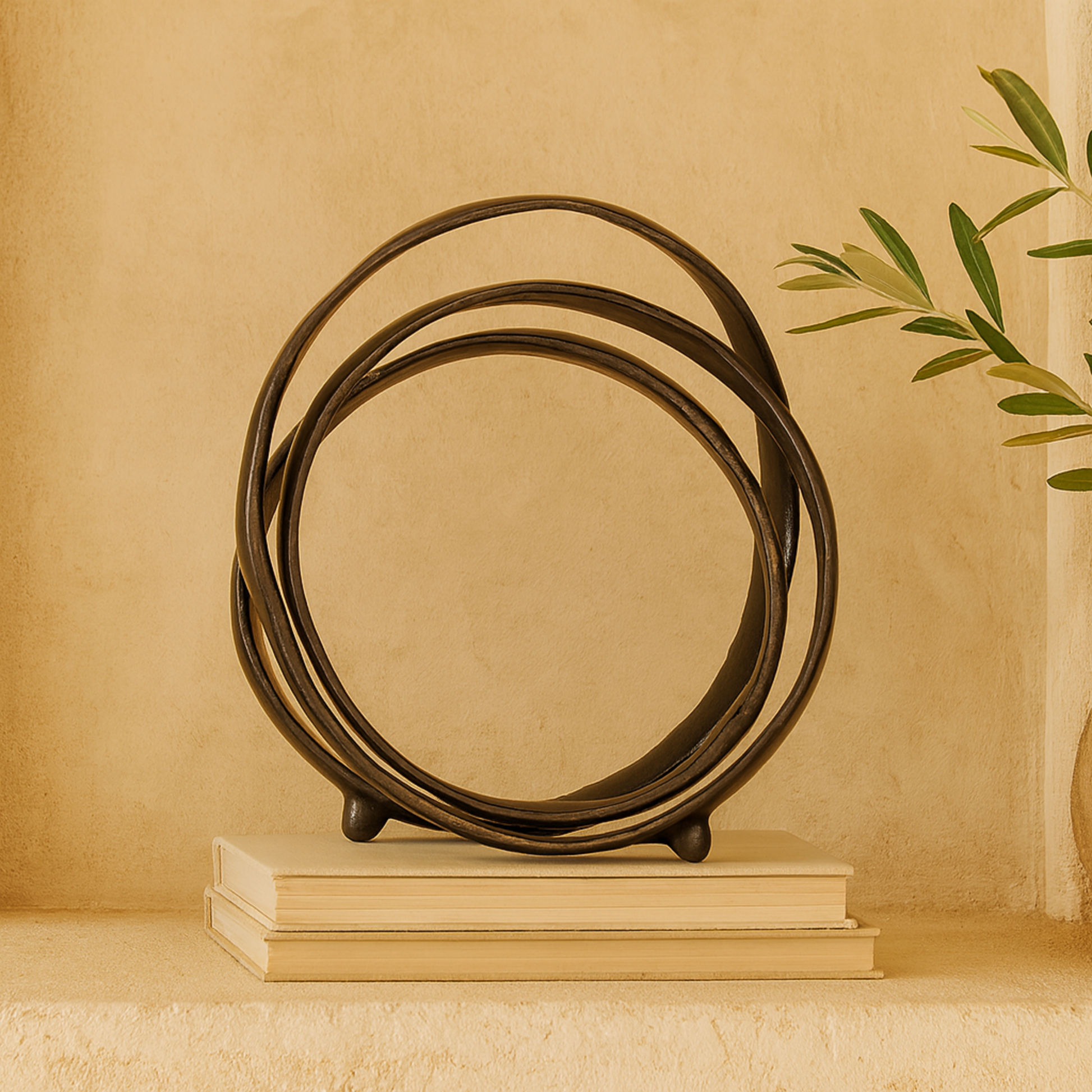 Abstract Aluminum Metal Looped Decorative Sculpture
