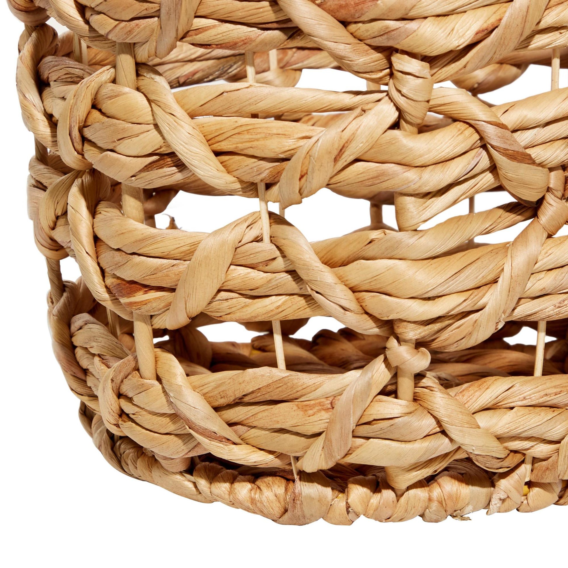 Set of 3 Brown Fabric Handmade Decorative and Functional Storage Basket with Handles