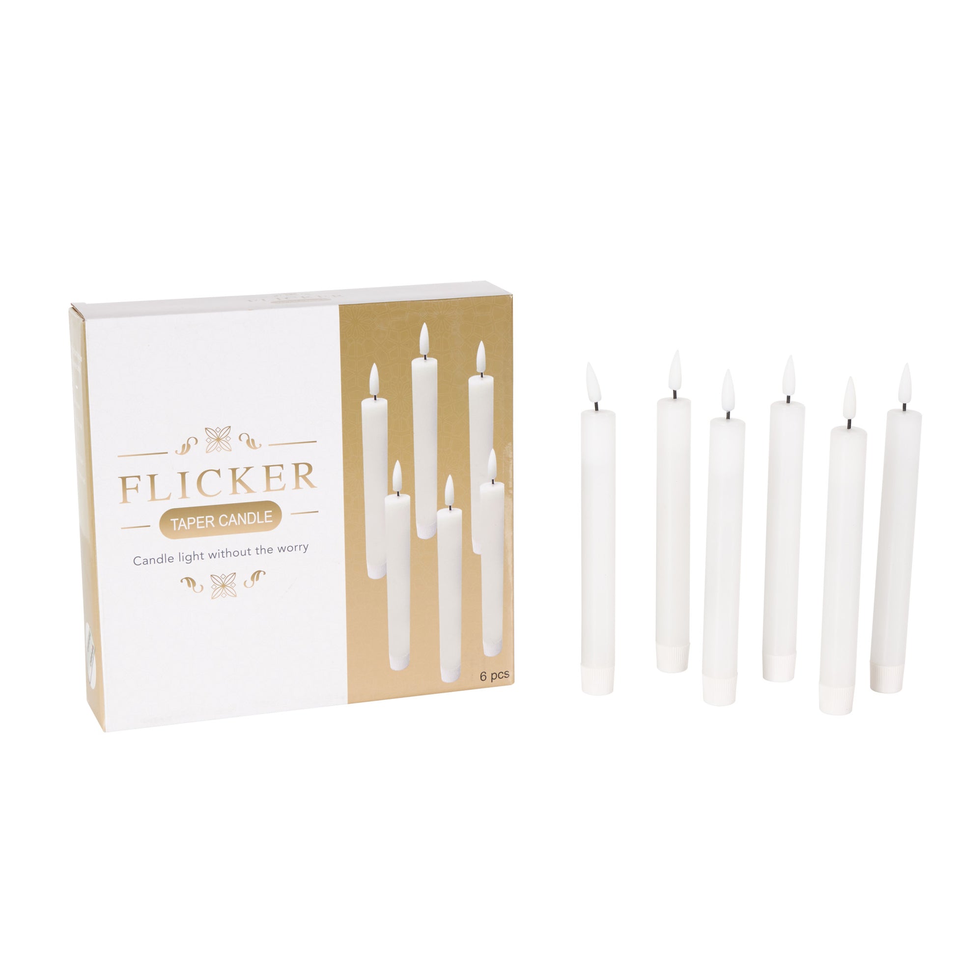 Set of 6 Wax Indoor Outdoor Flameless Candle with Remote Control Set of 6 10"H