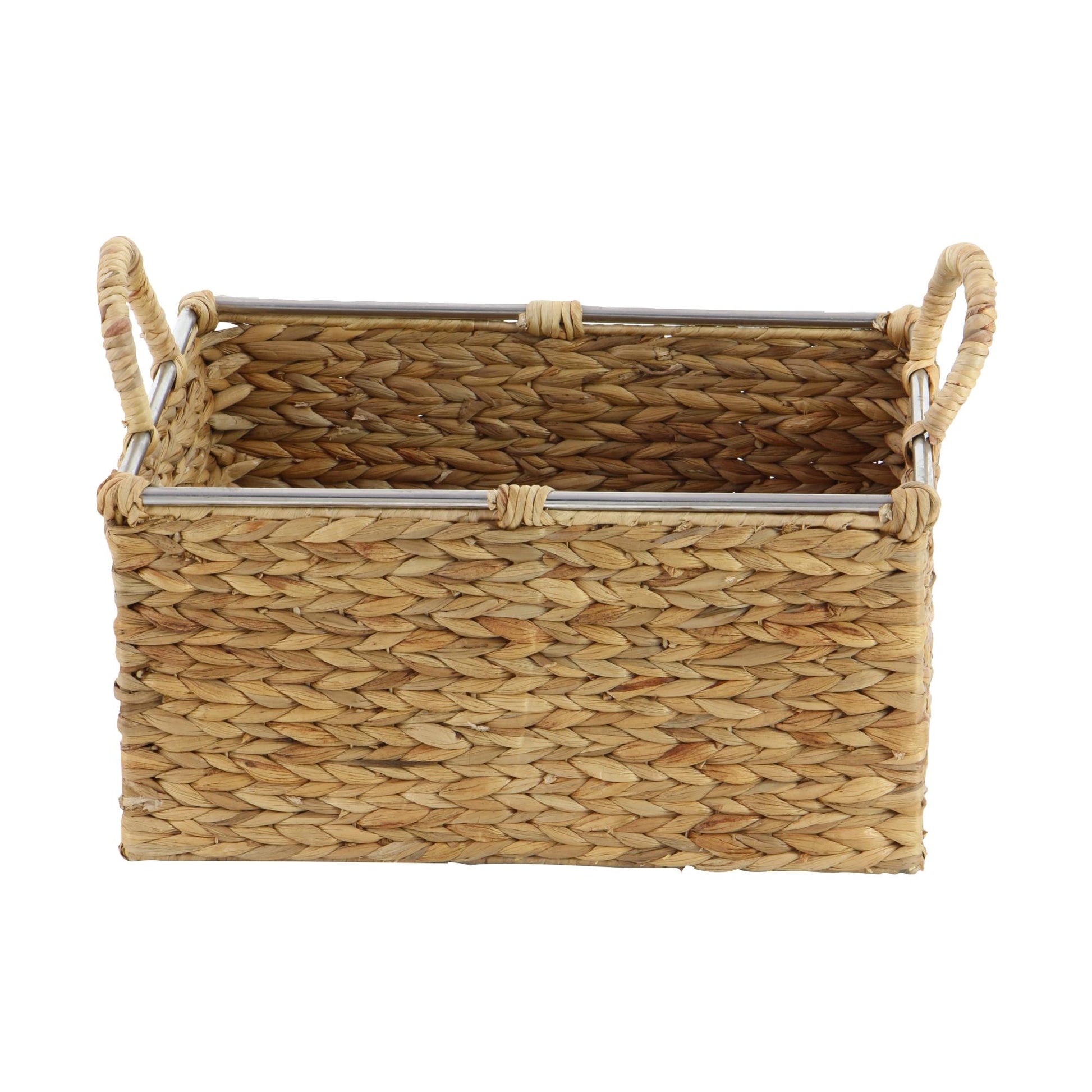Set of 3 Light Brown Seagrass Handmade Decorative and Functional Storage Basket with Handles