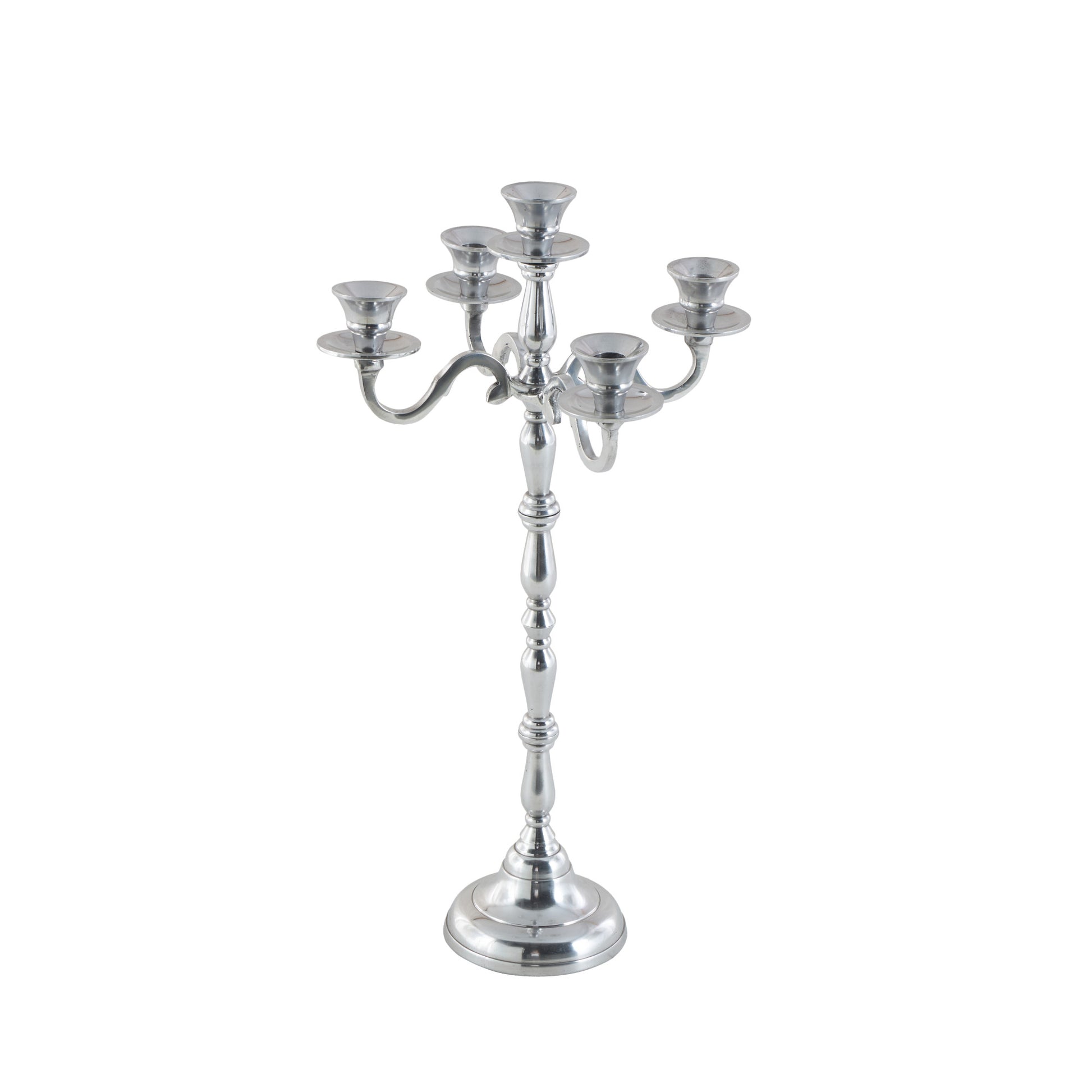Silver Aluminum Metal Decorative Candelabra