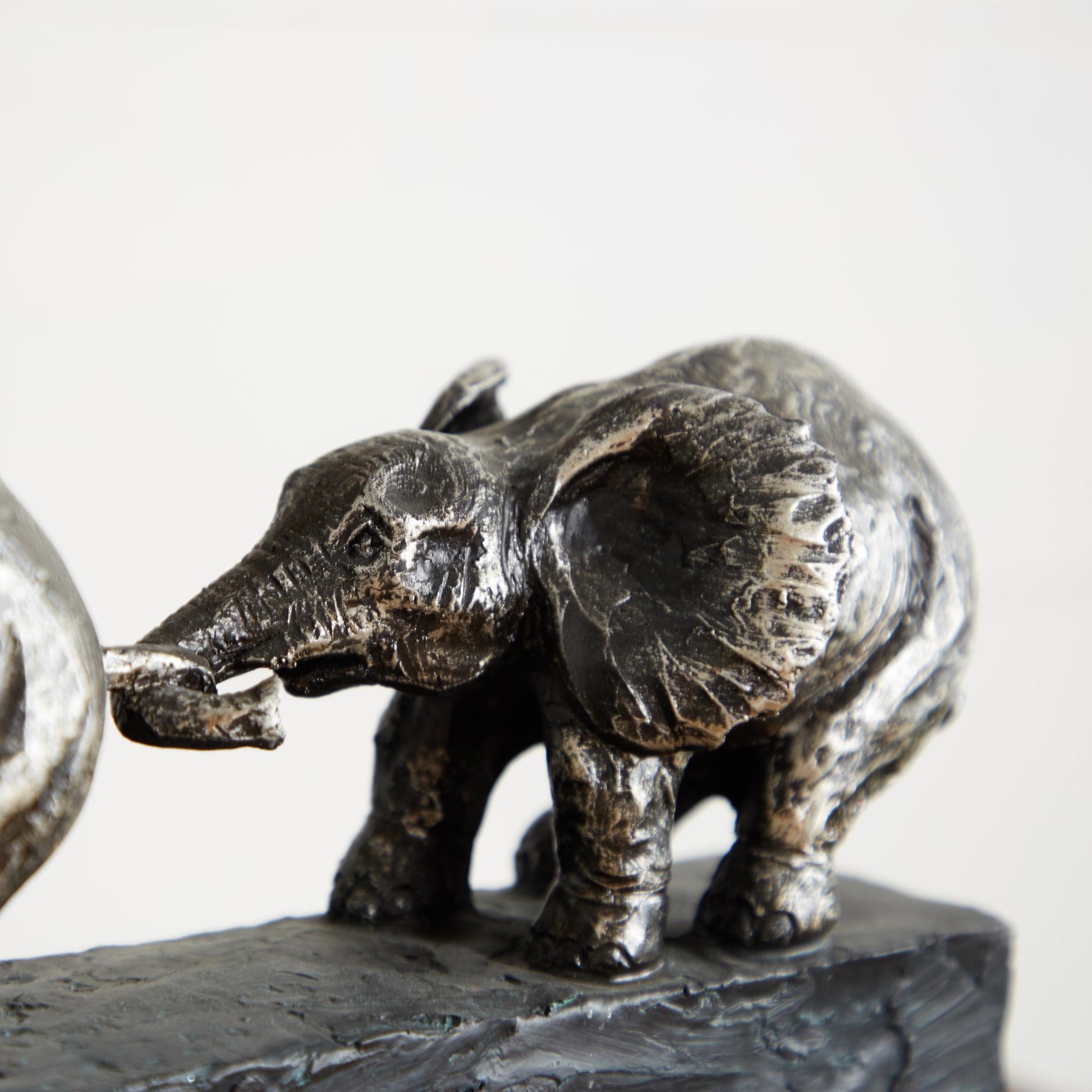 Elephant Black Polystone Decorative Sculpture