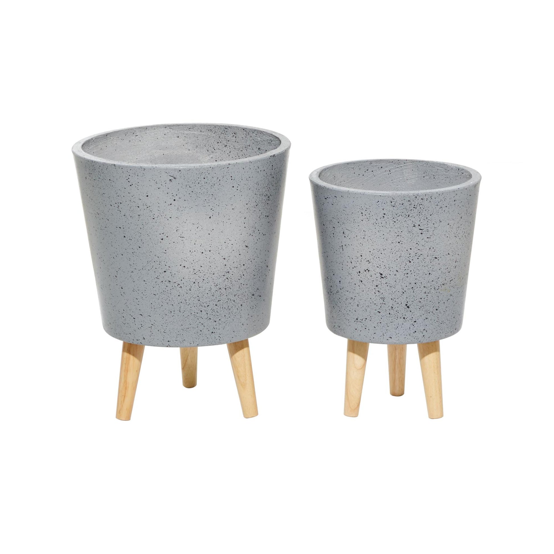 Set of 2 Gray Magnesium Oxide Planter