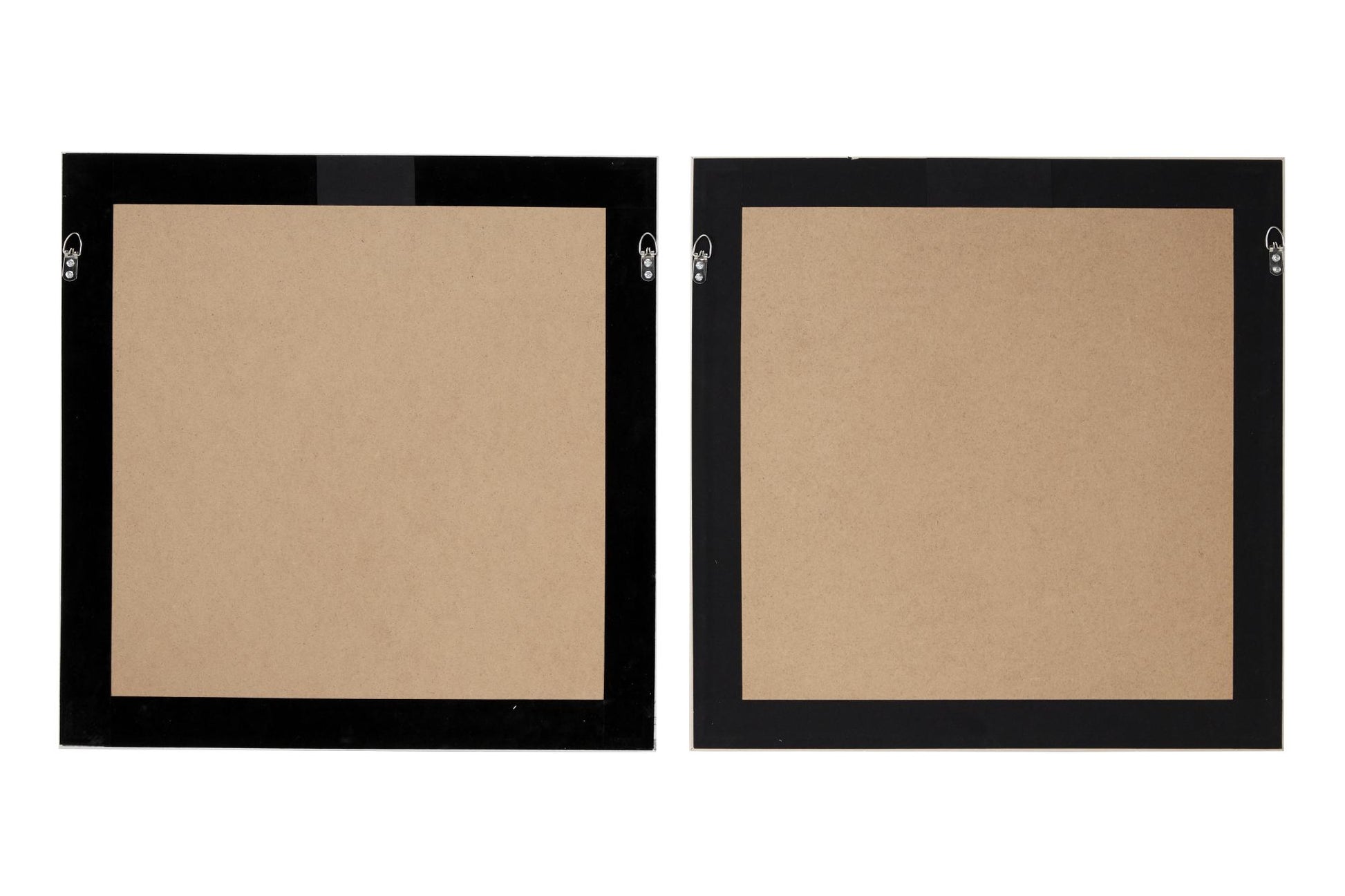 Set of 2 Geometric Cream Shell Handmade Overlapping Shells Home Shadow Box with Canvas Backing