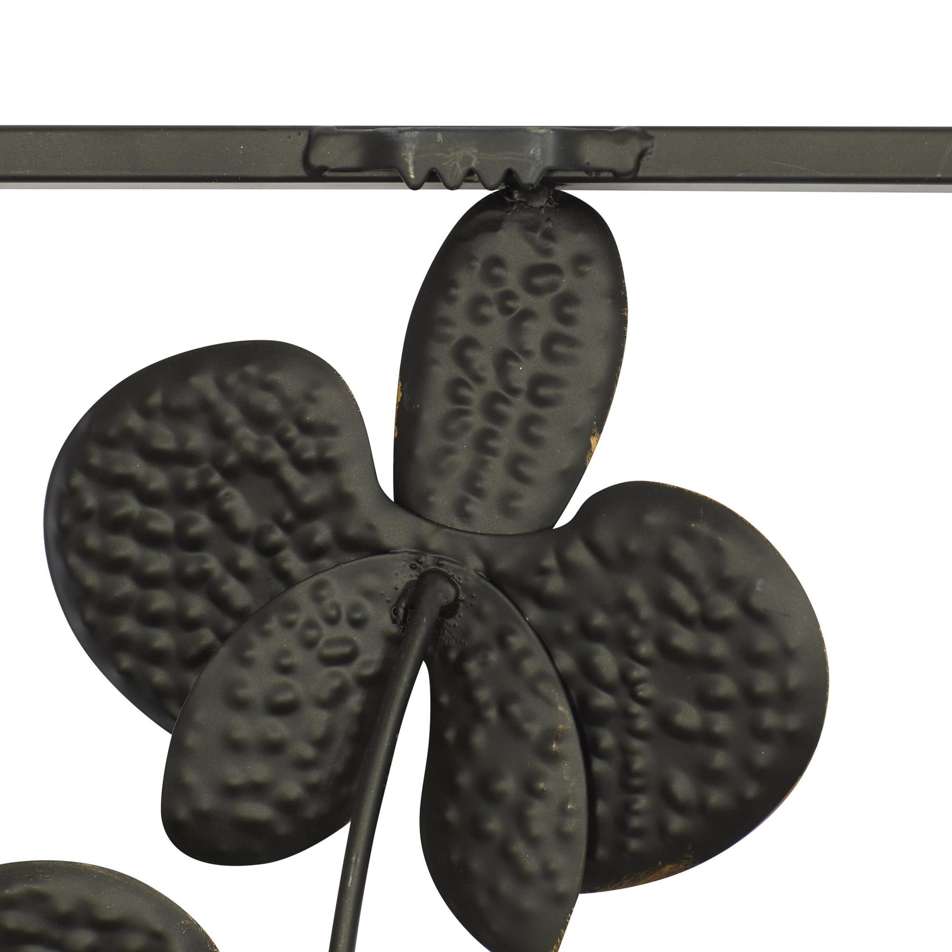 Set of 2 Floral Metal Orchid Home Wall Decor with Black Metal Stand