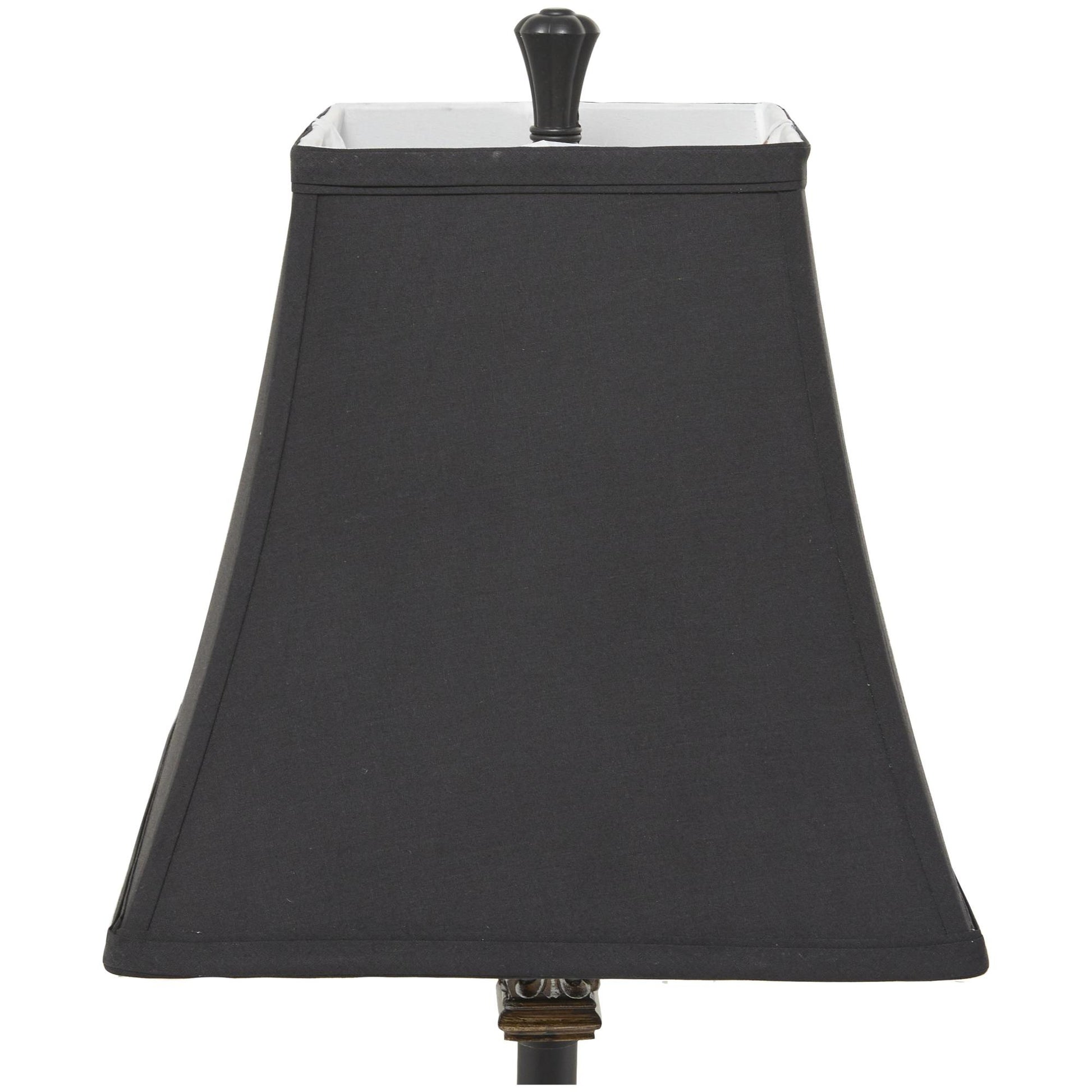 Fleur De Lis Black Polystone Hand Painted Antique Style Room Buffet Lamp