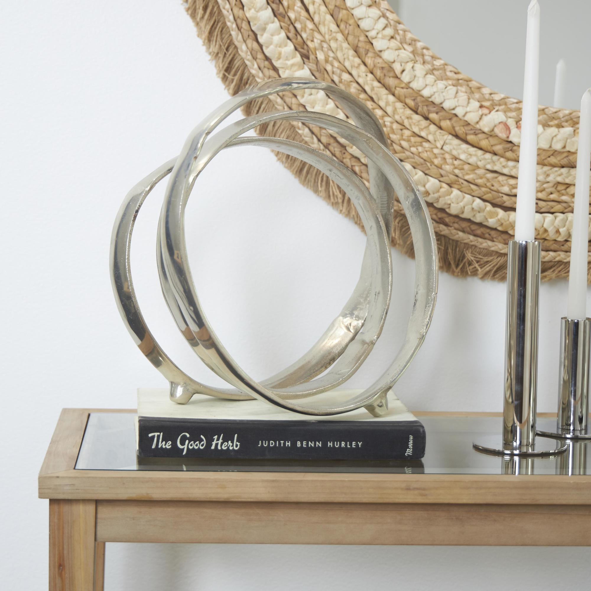 Abstract Aluminum Metal Looped Decorative Sculpture