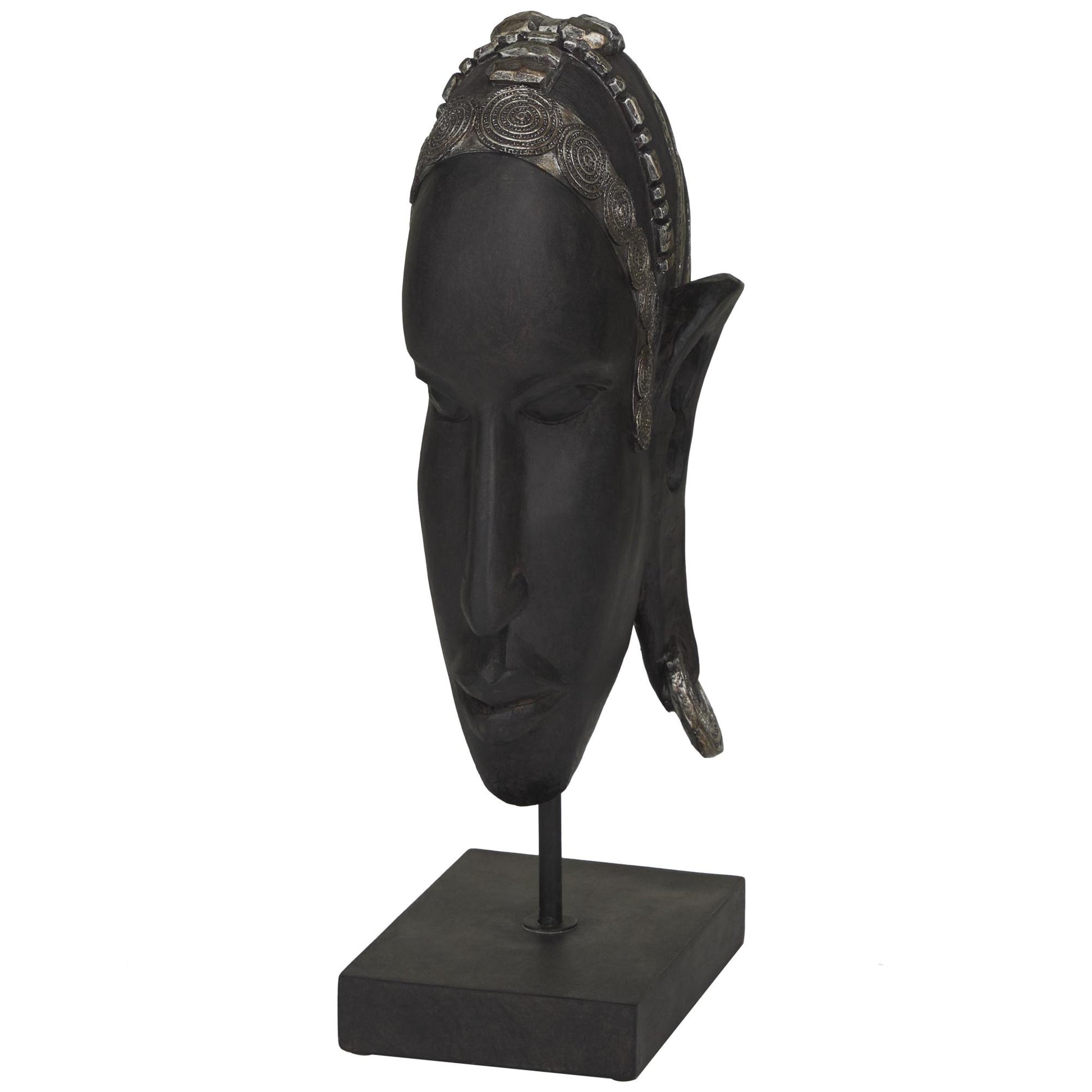 Woman Black Polyresin African Decorative Sculpture