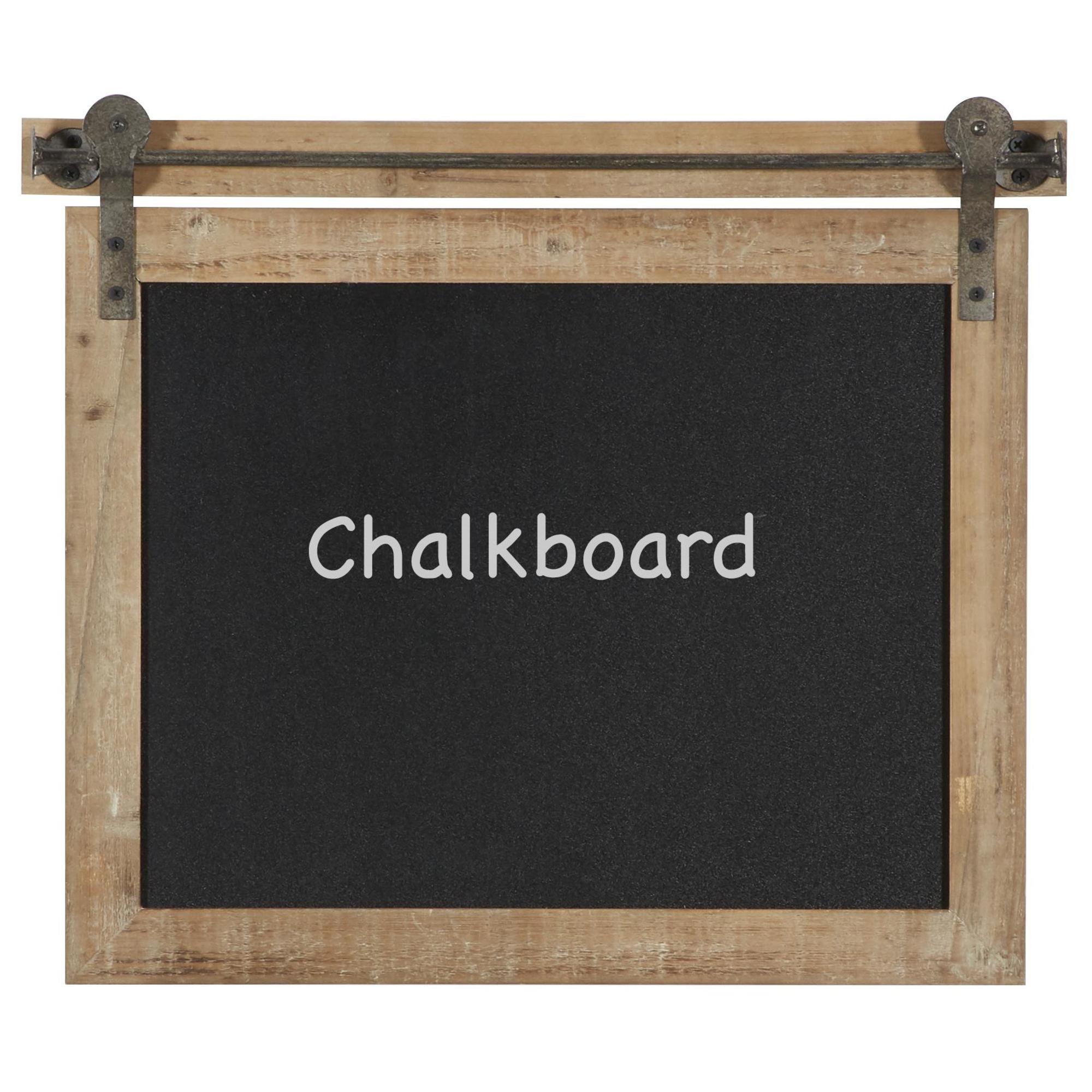 Sign Brown Wood Chalkboard Home Wall Decor with Barn Door Inspired Top