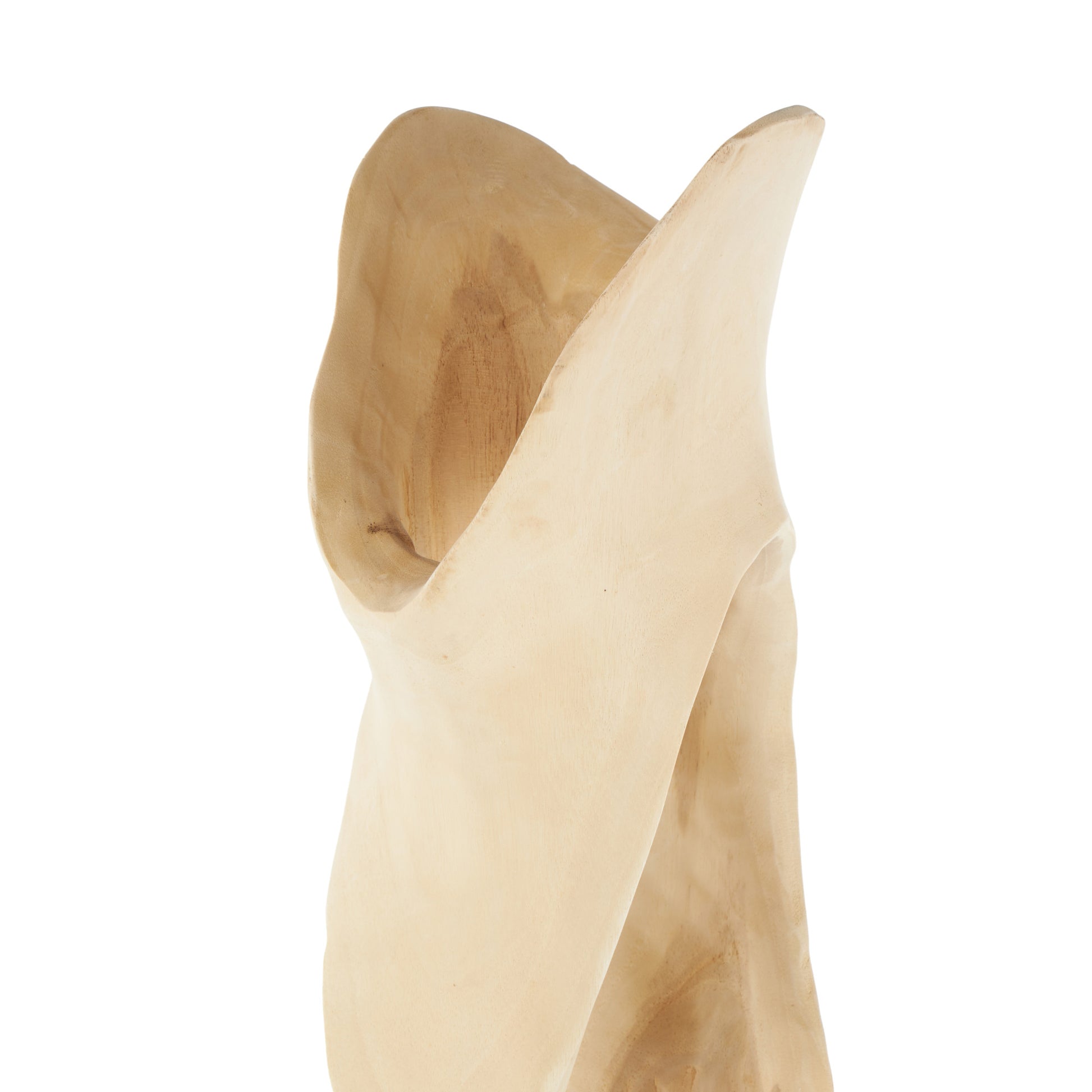 Abstract Light Brown Teak Wood Handmade Live Edge Intertwined Post Floor Decorative Sculpture