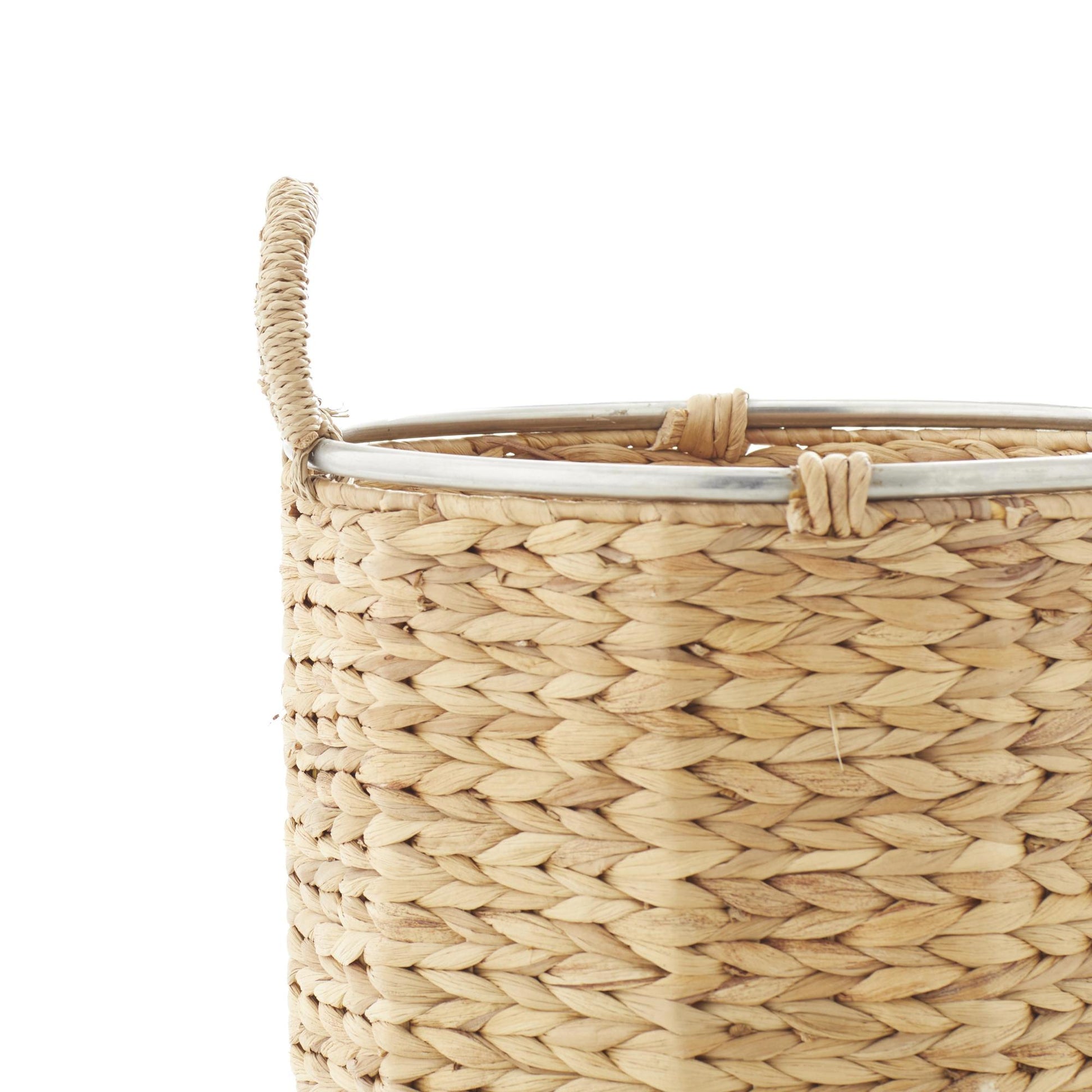 Set of 2 Light Brown Seagrass Handmade Decorative and Functional Storage Basket with Handles