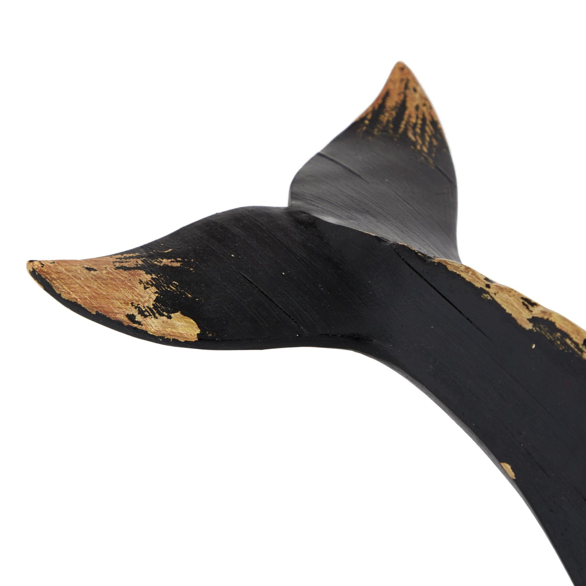 Whale Black Polystone Handmade Decorative Sculpture